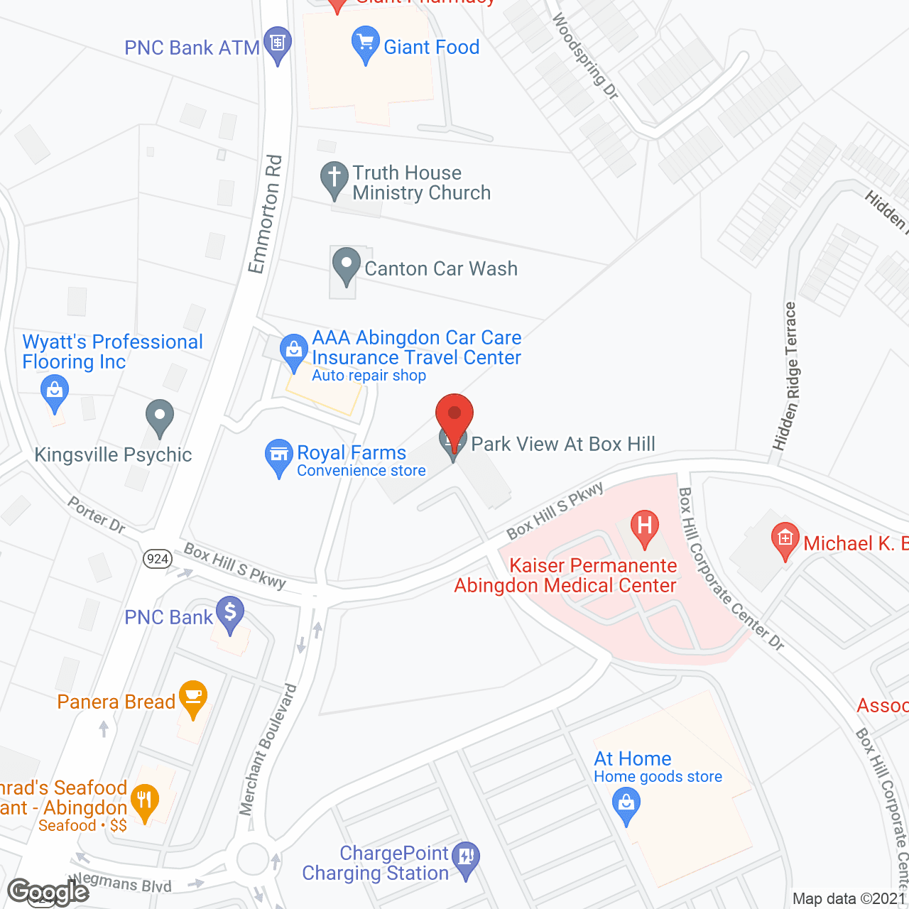 Map of the neighborhood around Park View at Box Hill