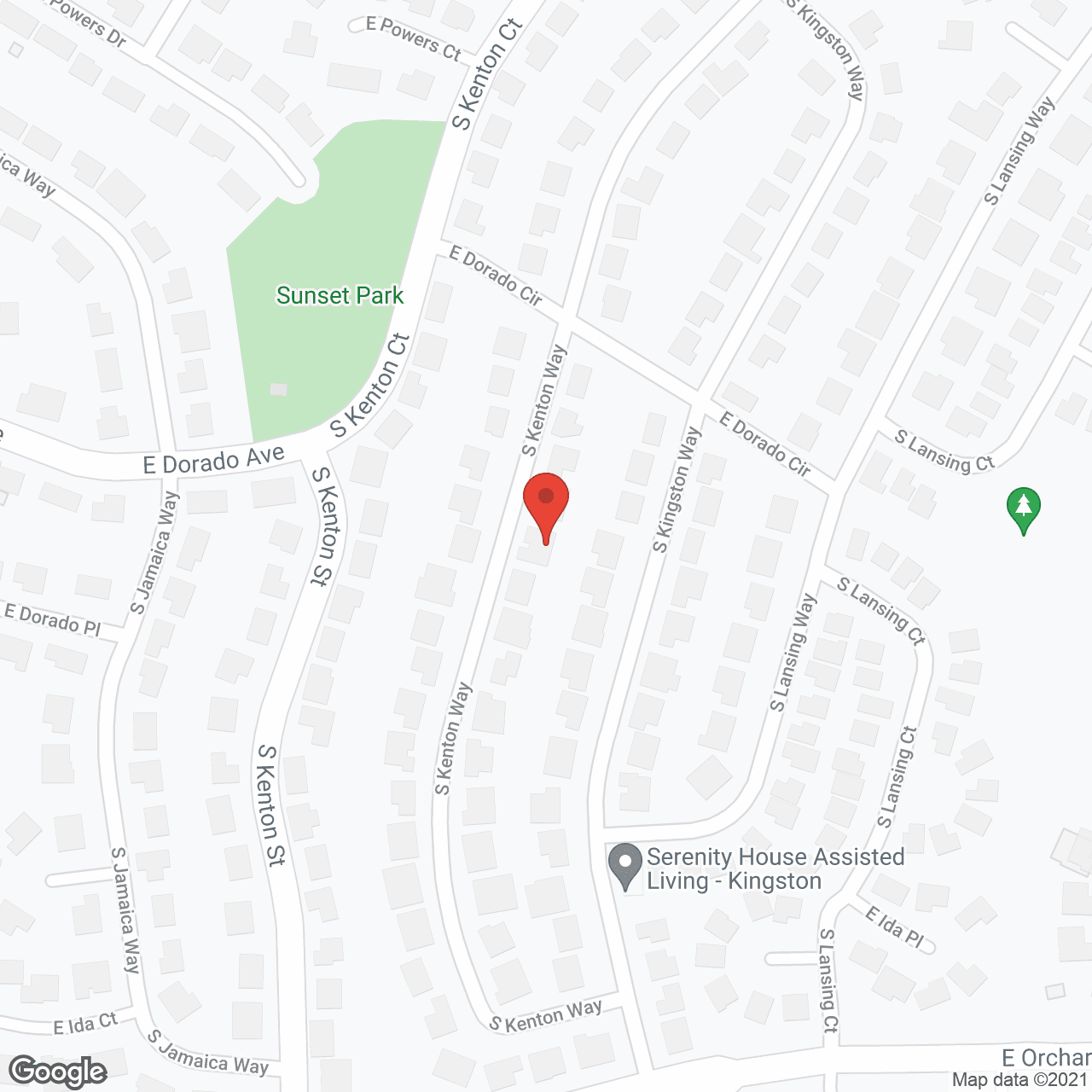 Map of the neighborhood around Serenity House VIII