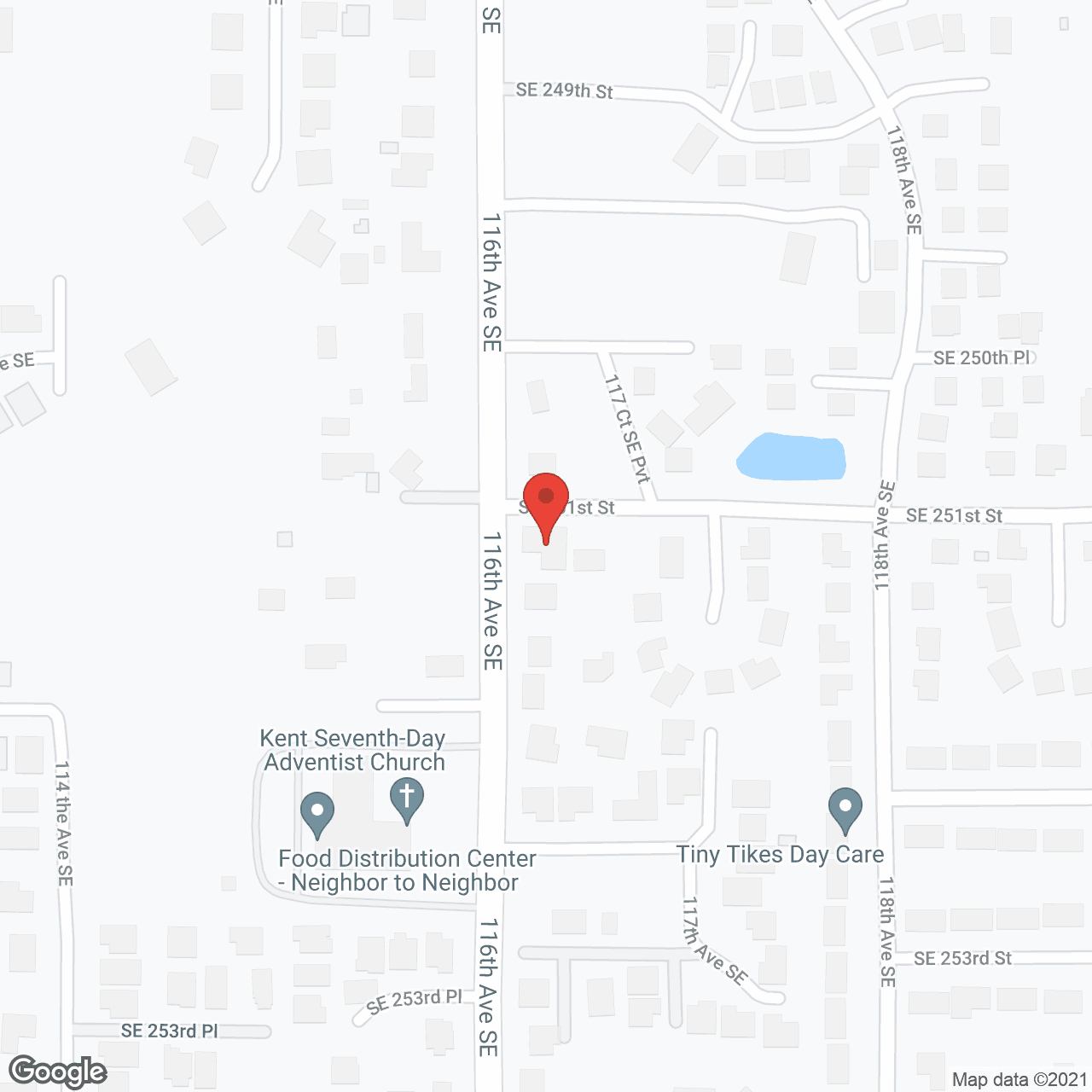 Map of the neighborhood around Valy's Adult Family Home