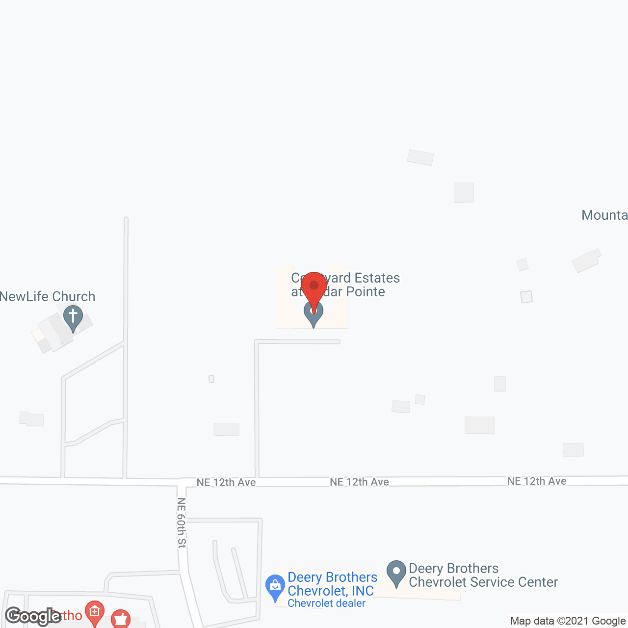 Map of the neighborhood around Courtyard Estates at Cedar Pointe