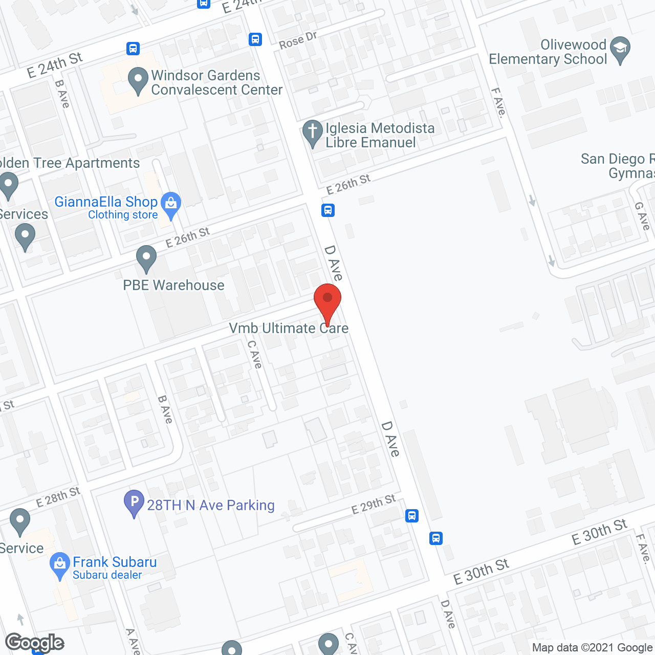 Map of the neighborhood around VMB Ultimate Care