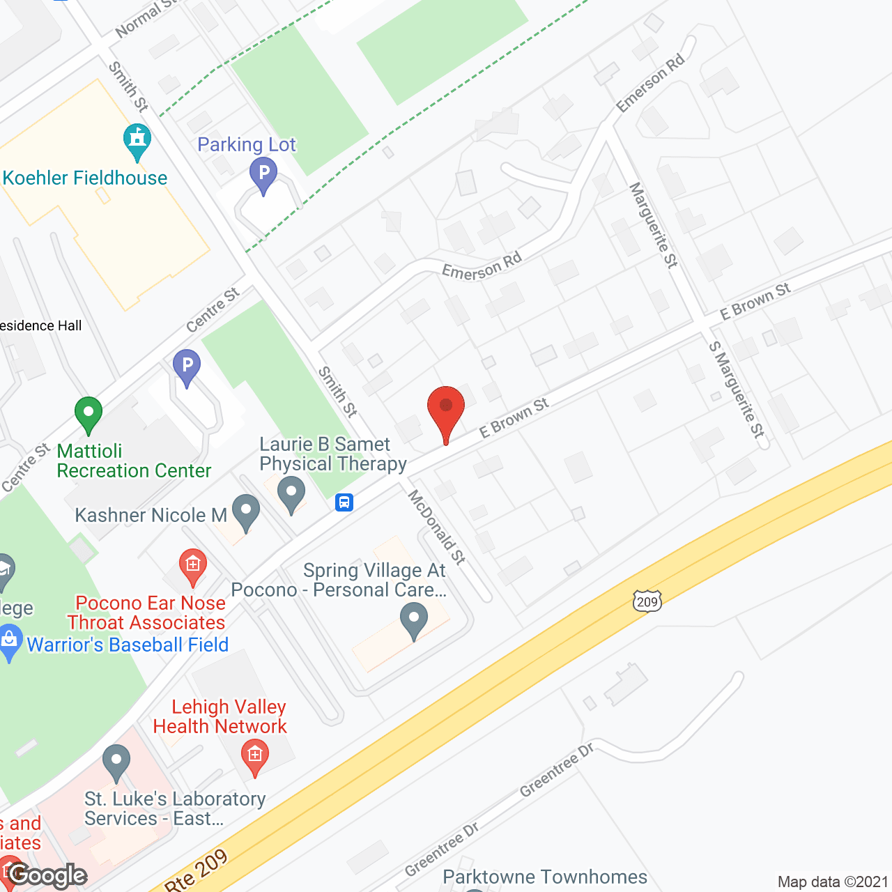 Map of the neighborhood around Spring Village at Pocono