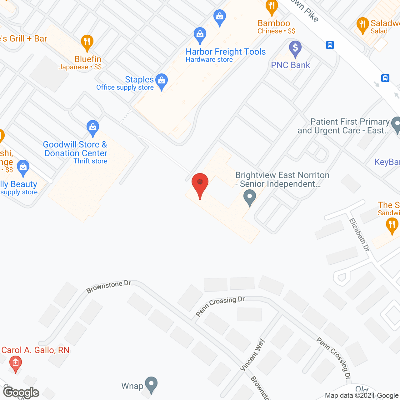 Map of the neighborhood around Brightview East Norriton