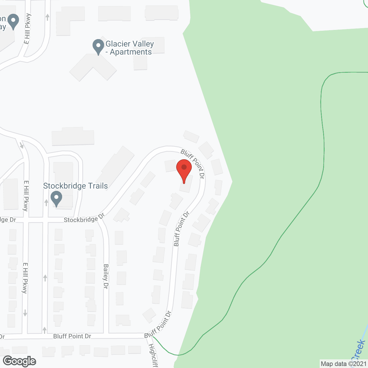 Map of the neighborhood around Bluff Point Adult Family Home