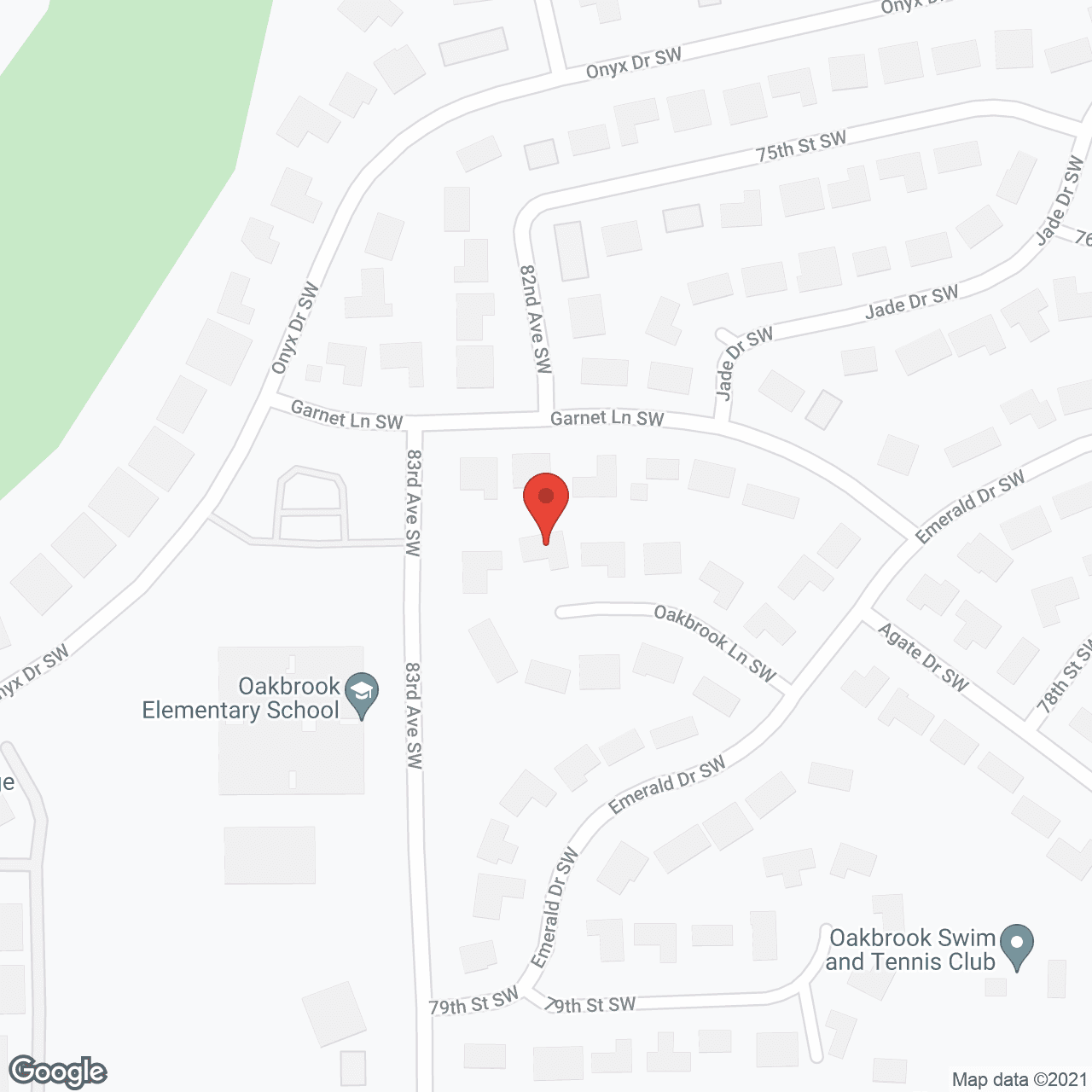 Map of the neighborhood around Aiko Adult Family Home
