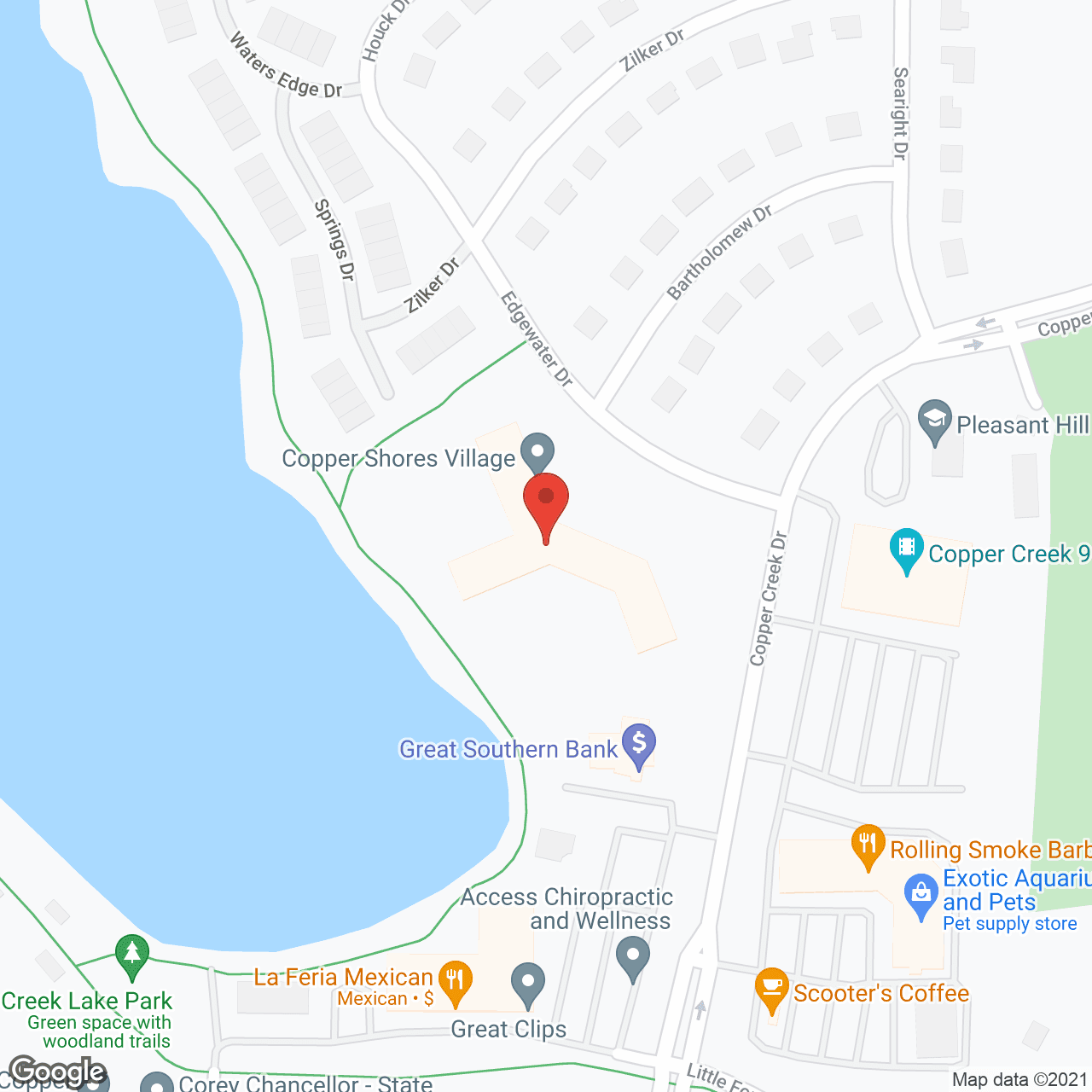 Map of the neighborhood around Copper Shores Village