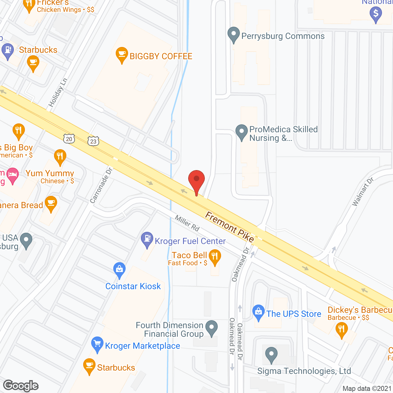 Map of the neighborhood around The Commons A ProMedica Senior Living Community