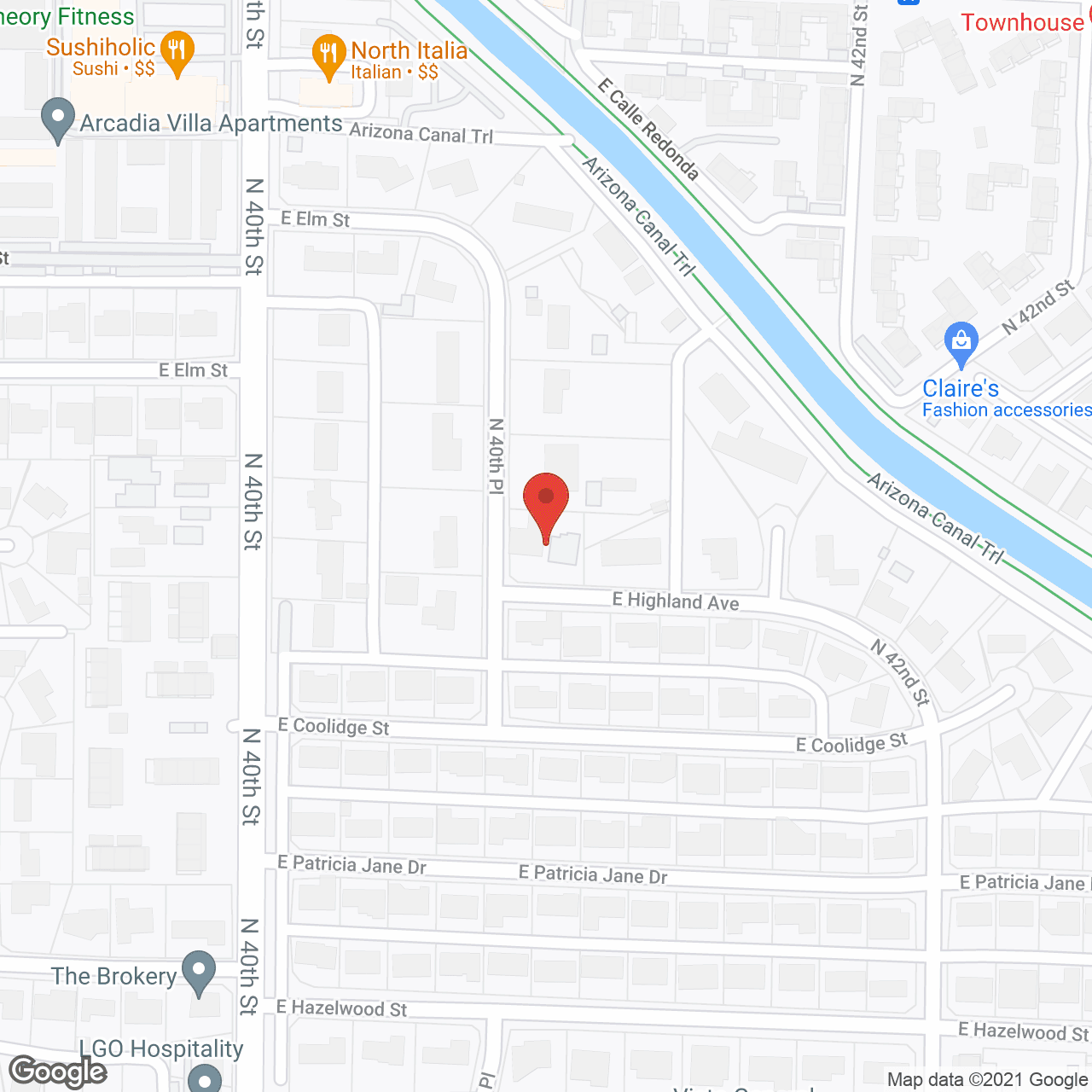 Map of the neighborhood around Hacienda Granada