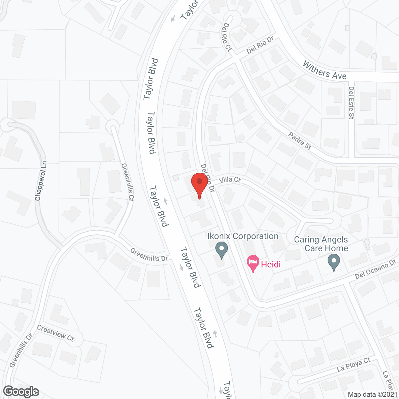 Map of the neighborhood around Advacare