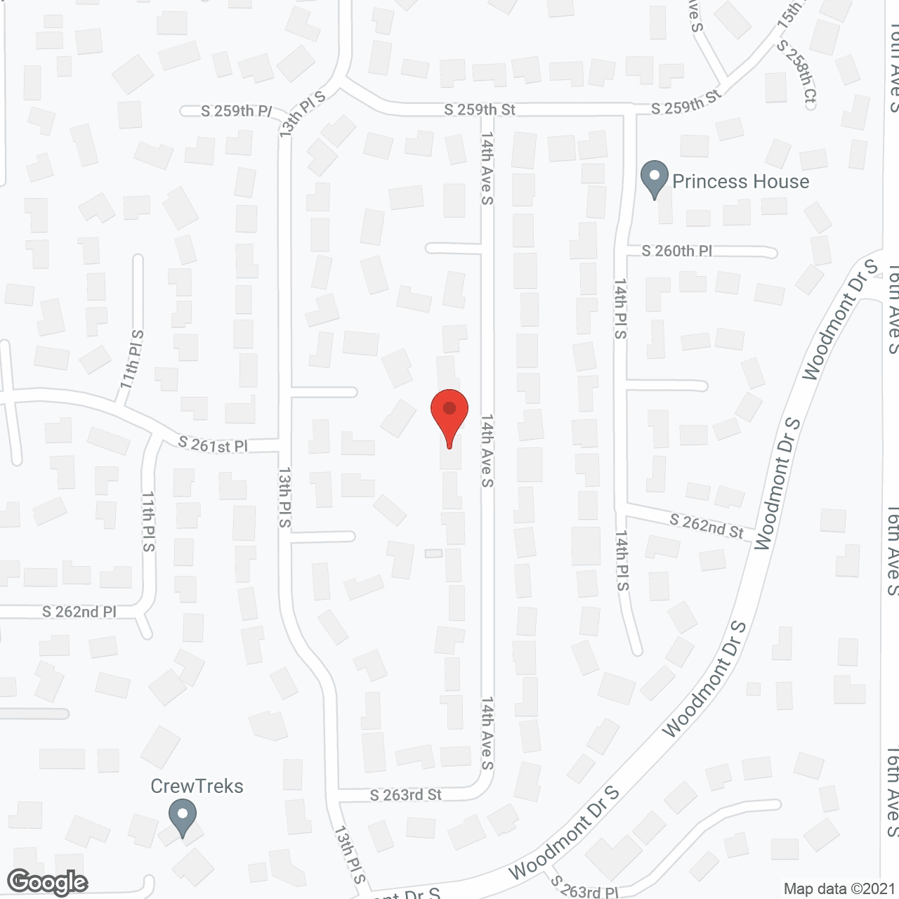 Map of the neighborhood around Angels Care AFH