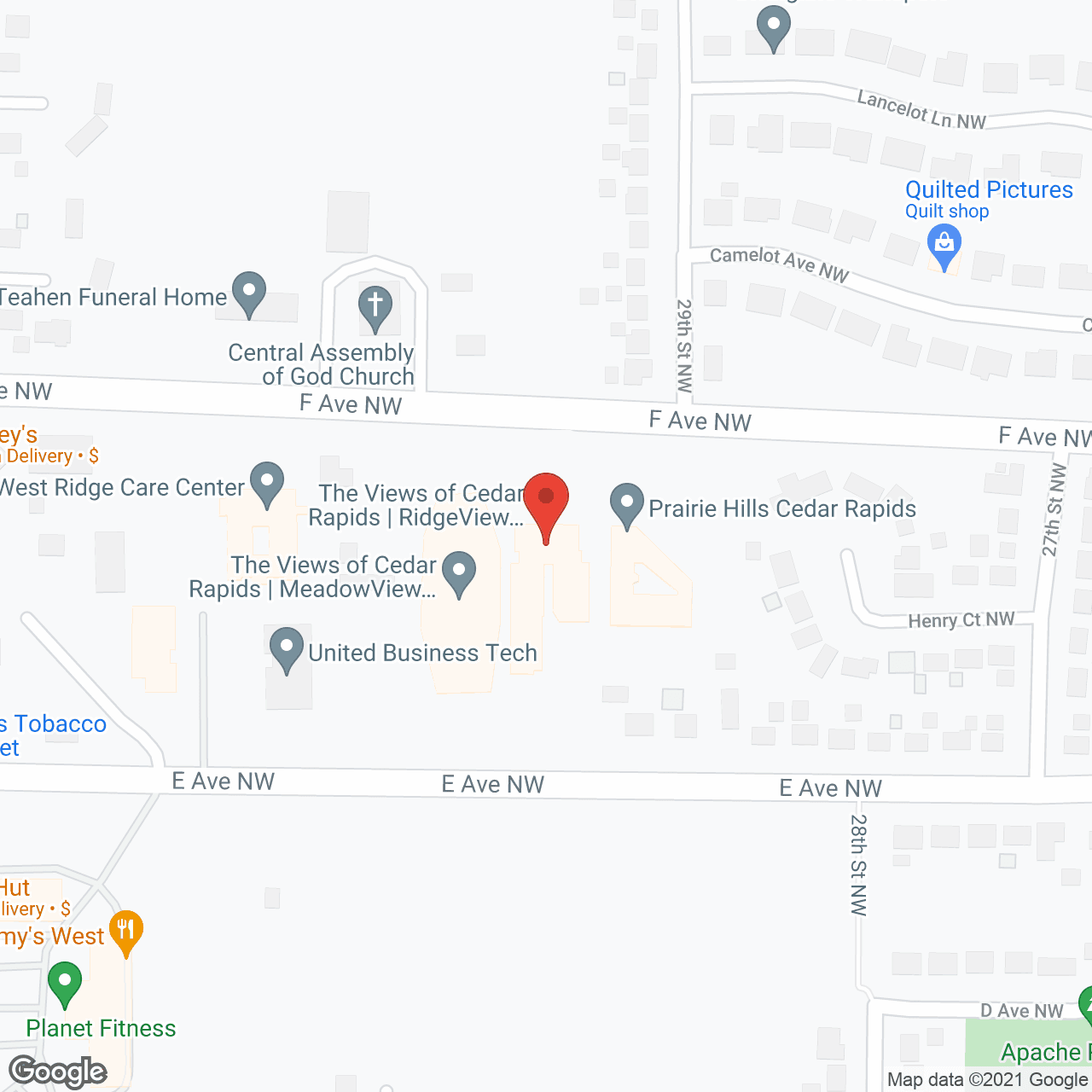 Map of the neighborhood around Ridgeview Assisted Living