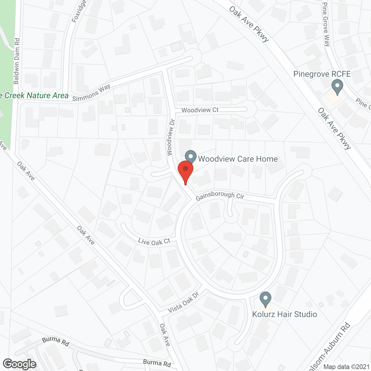 Map of the neighborhood around Woodview Home
