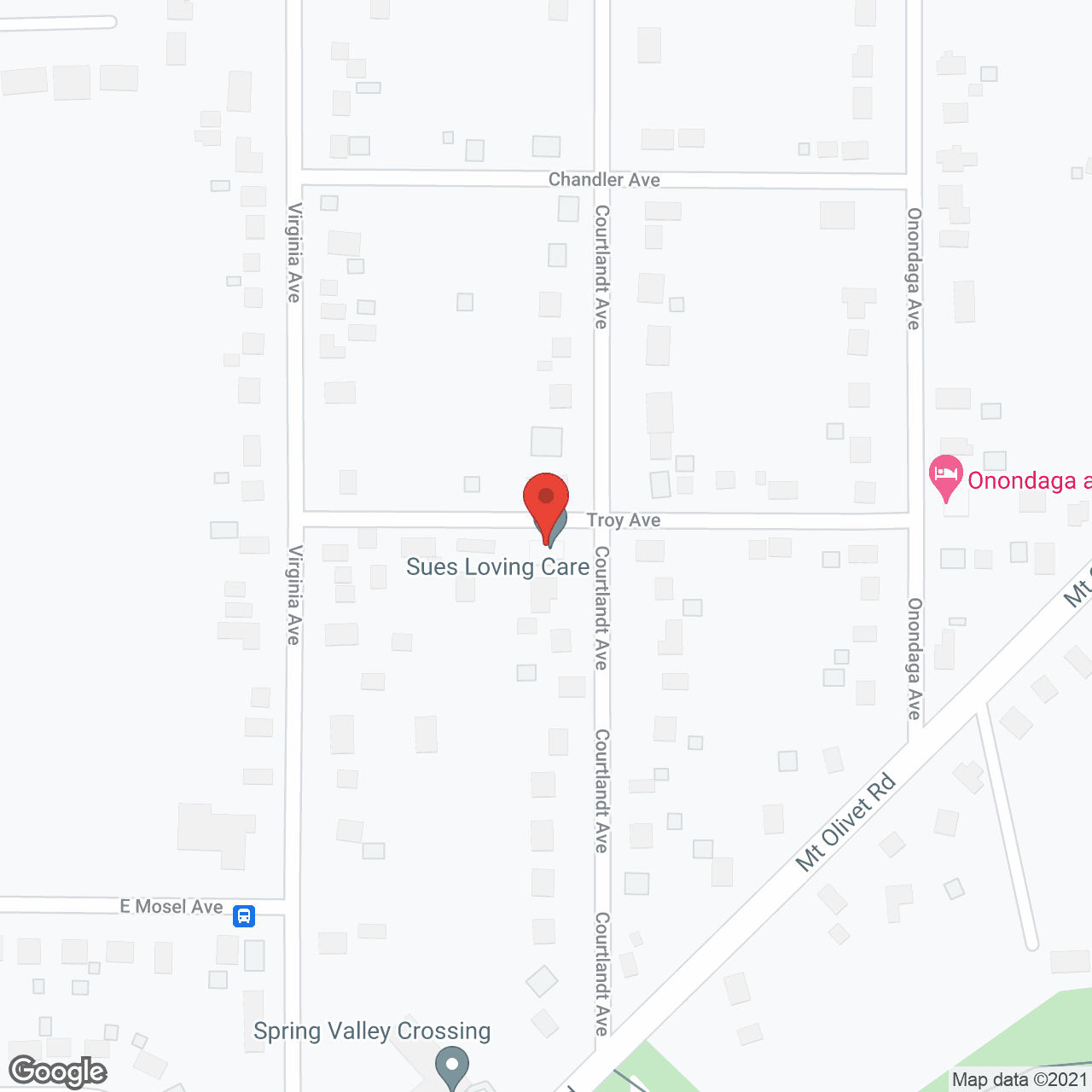 Map of the neighborhood around Sue's Loving Care