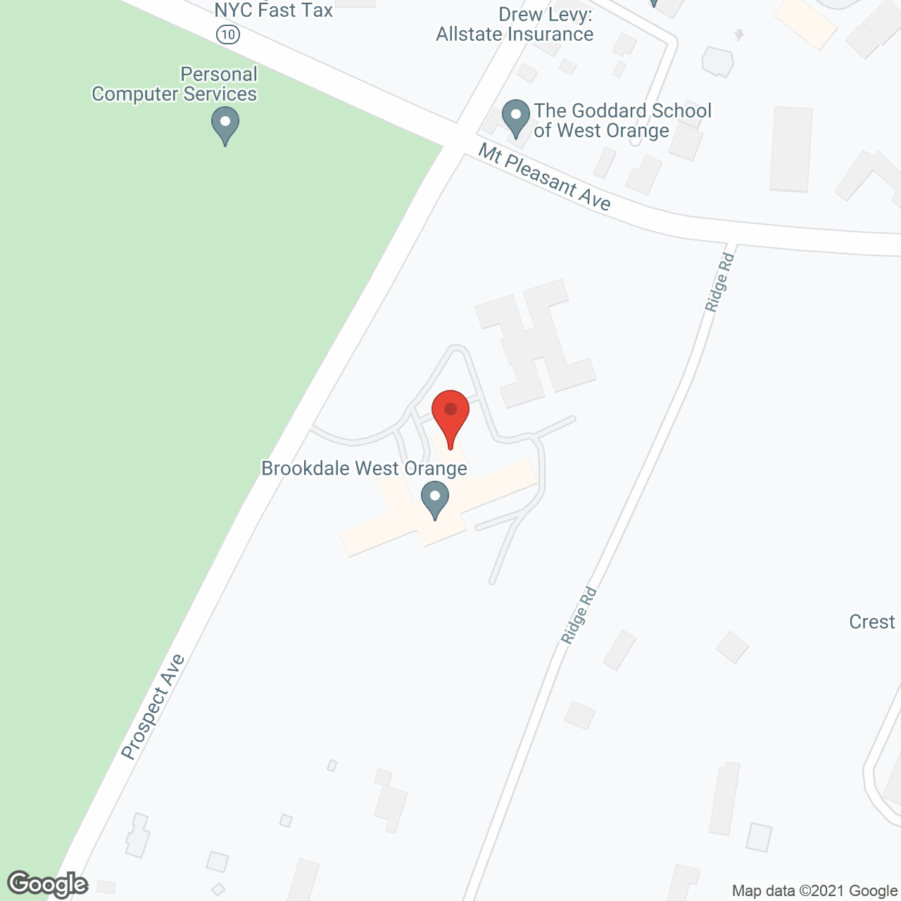 Map of the neighborhood around Alterra Wynwood of West Orange