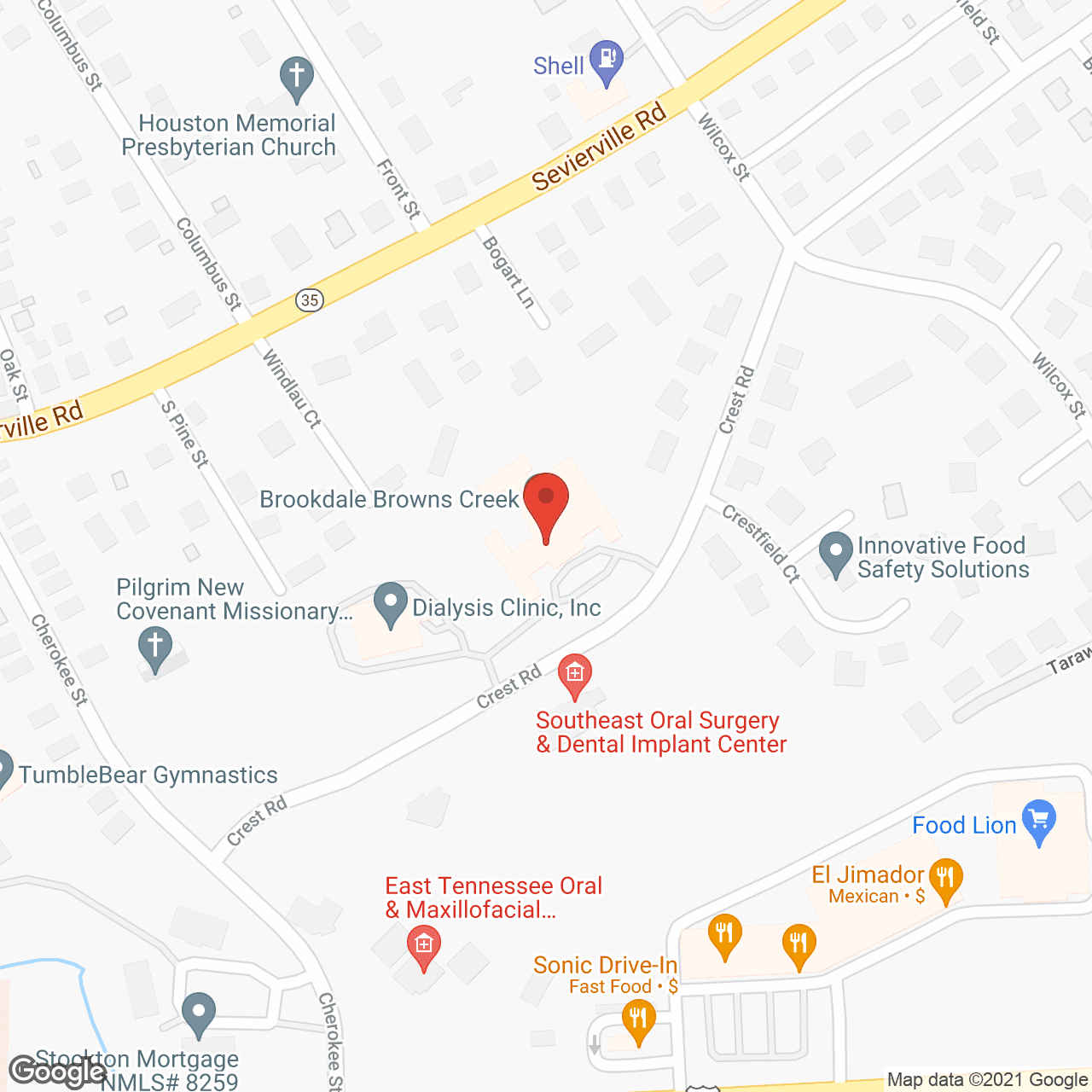 Map of the neighborhood around Wellington Place of Maryville