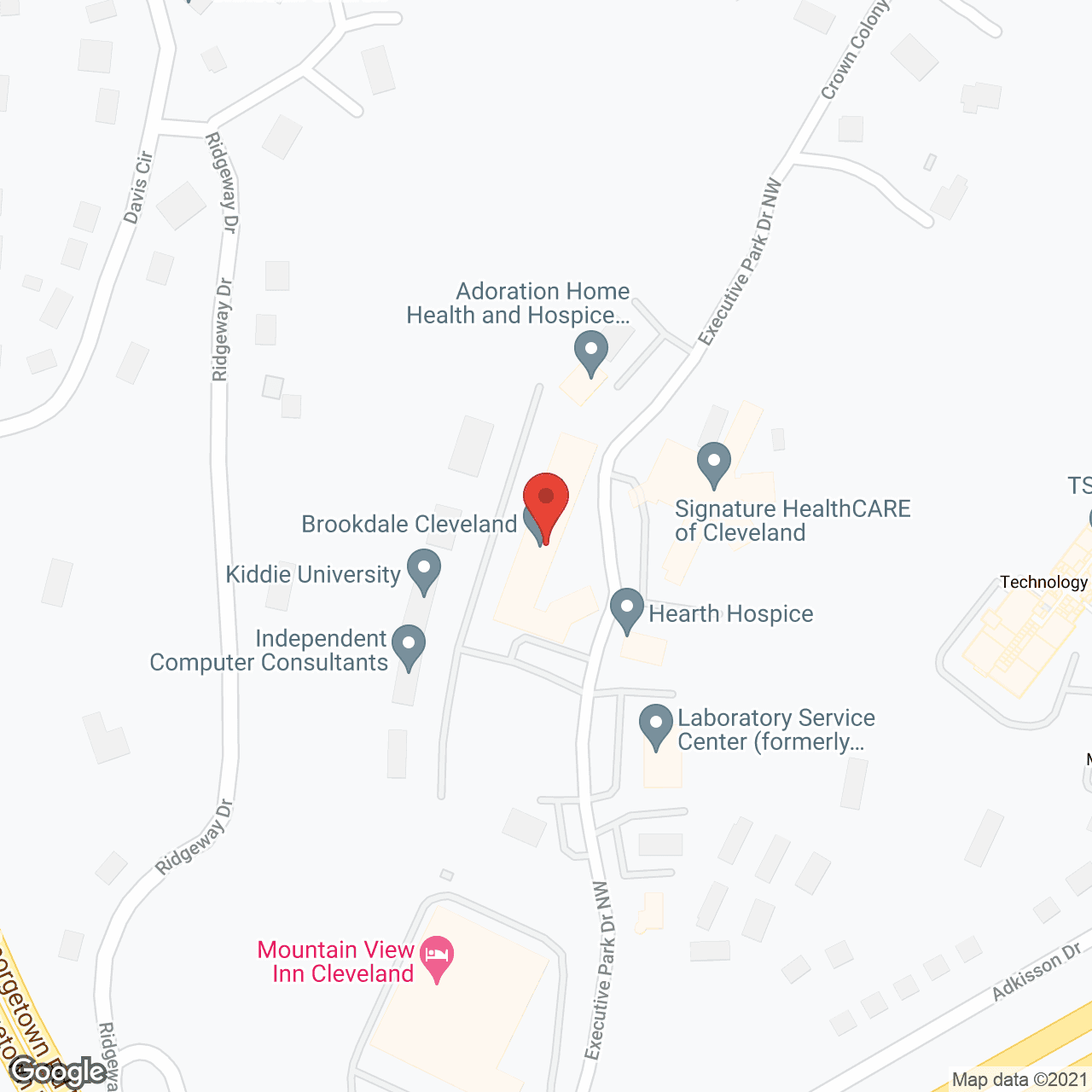 Map of the neighborhood around Wellington Place of Cleveland