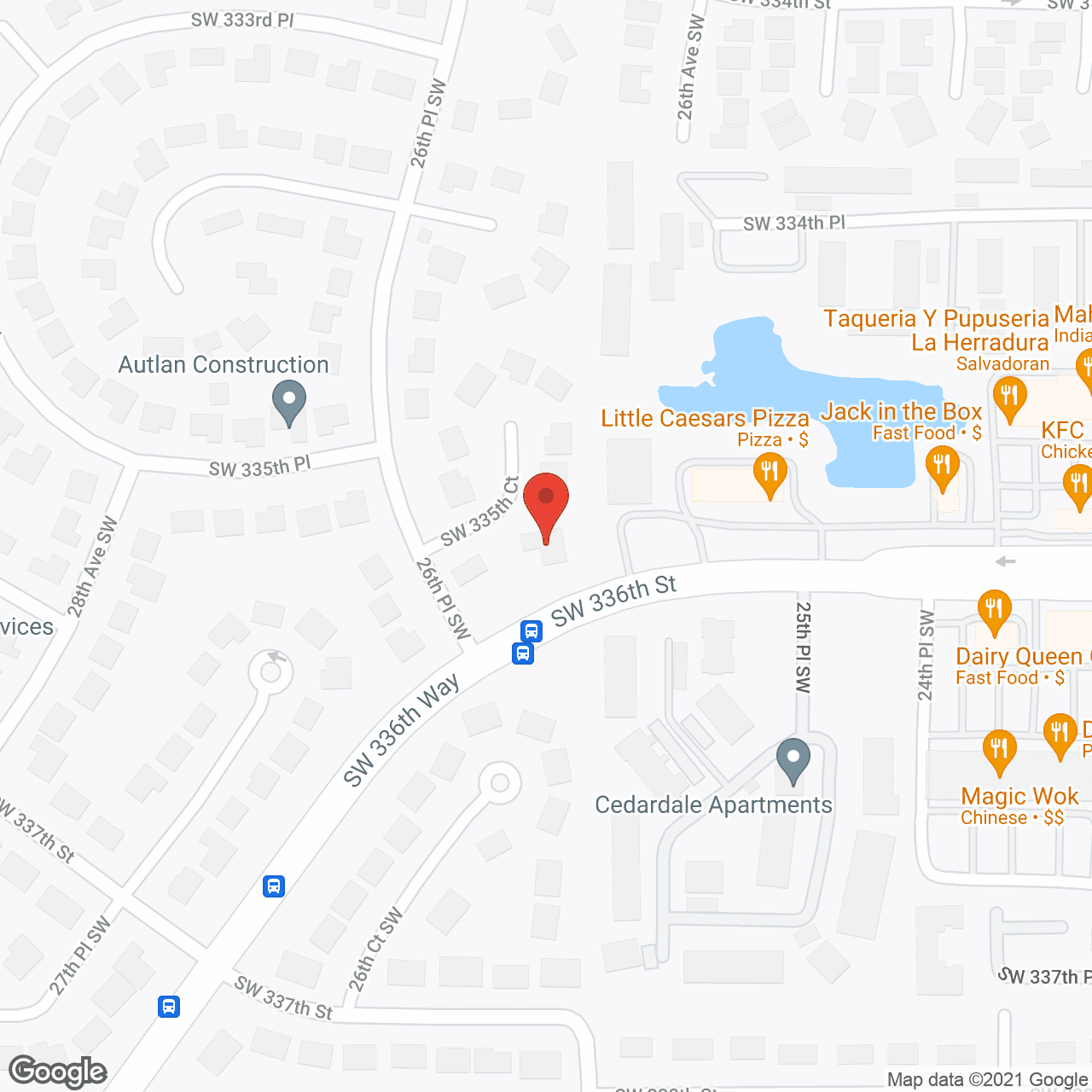 Map of the neighborhood around Agape Adult Family Home