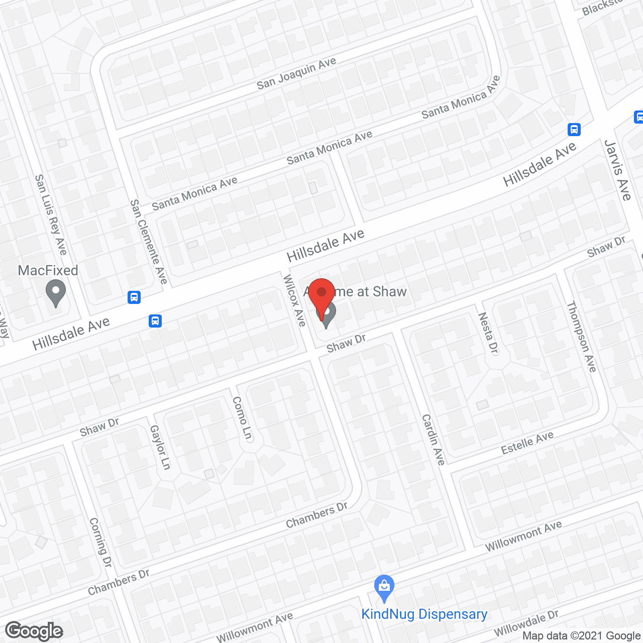 Map of the neighborhood around A Home at Shaw