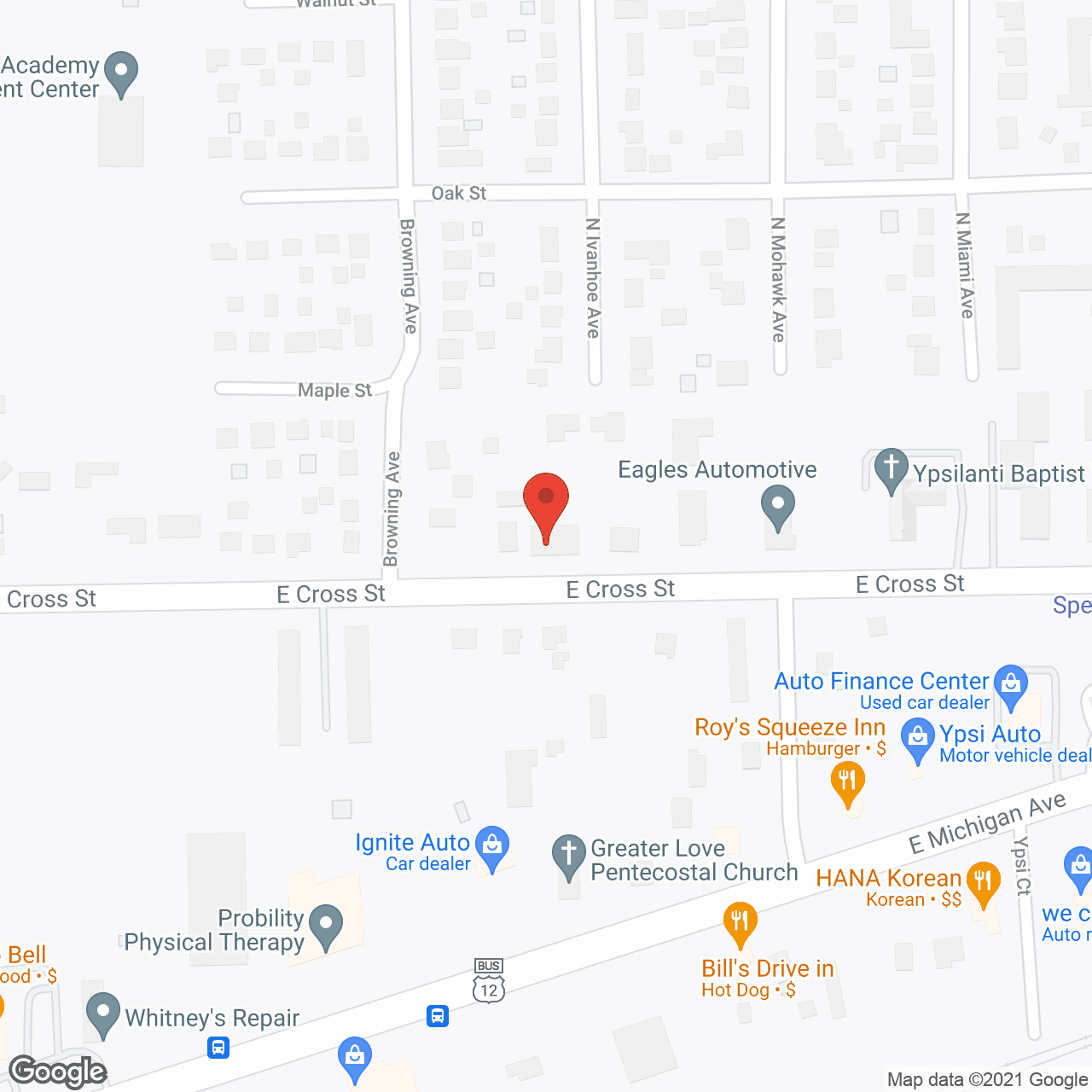 Map of the neighborhood around Cross Common Assisted Living