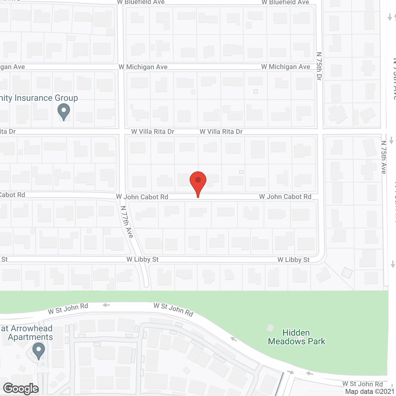 Map of the neighborhood around Adriana's Round the Clock