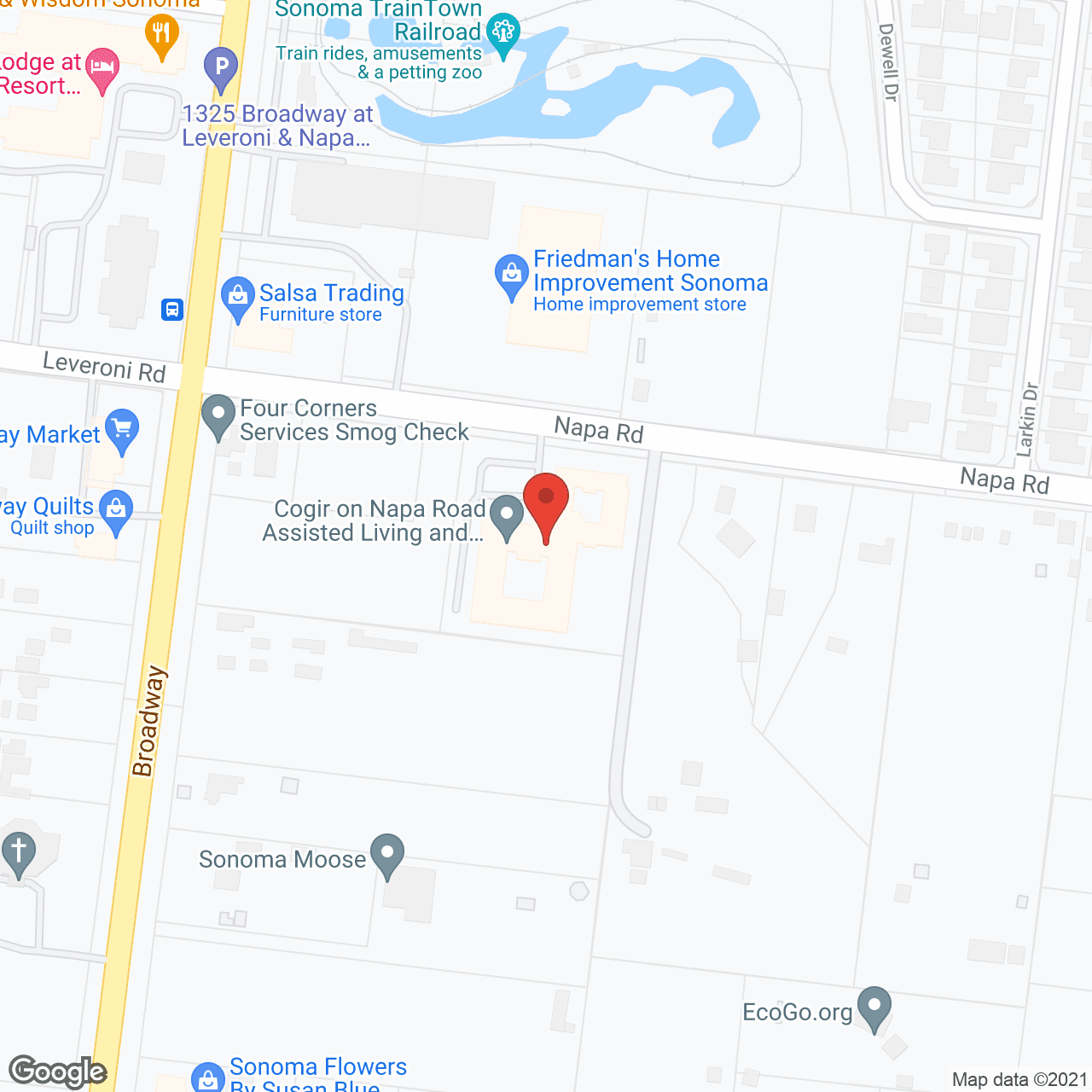 Map of the neighborhood around Cogir on Napa Road Assisted Living and Memory Care