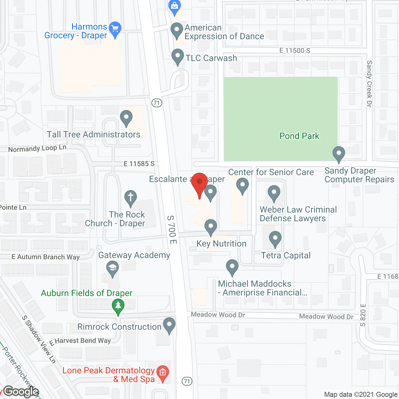 Map of the neighborhood around Valencia at Draper