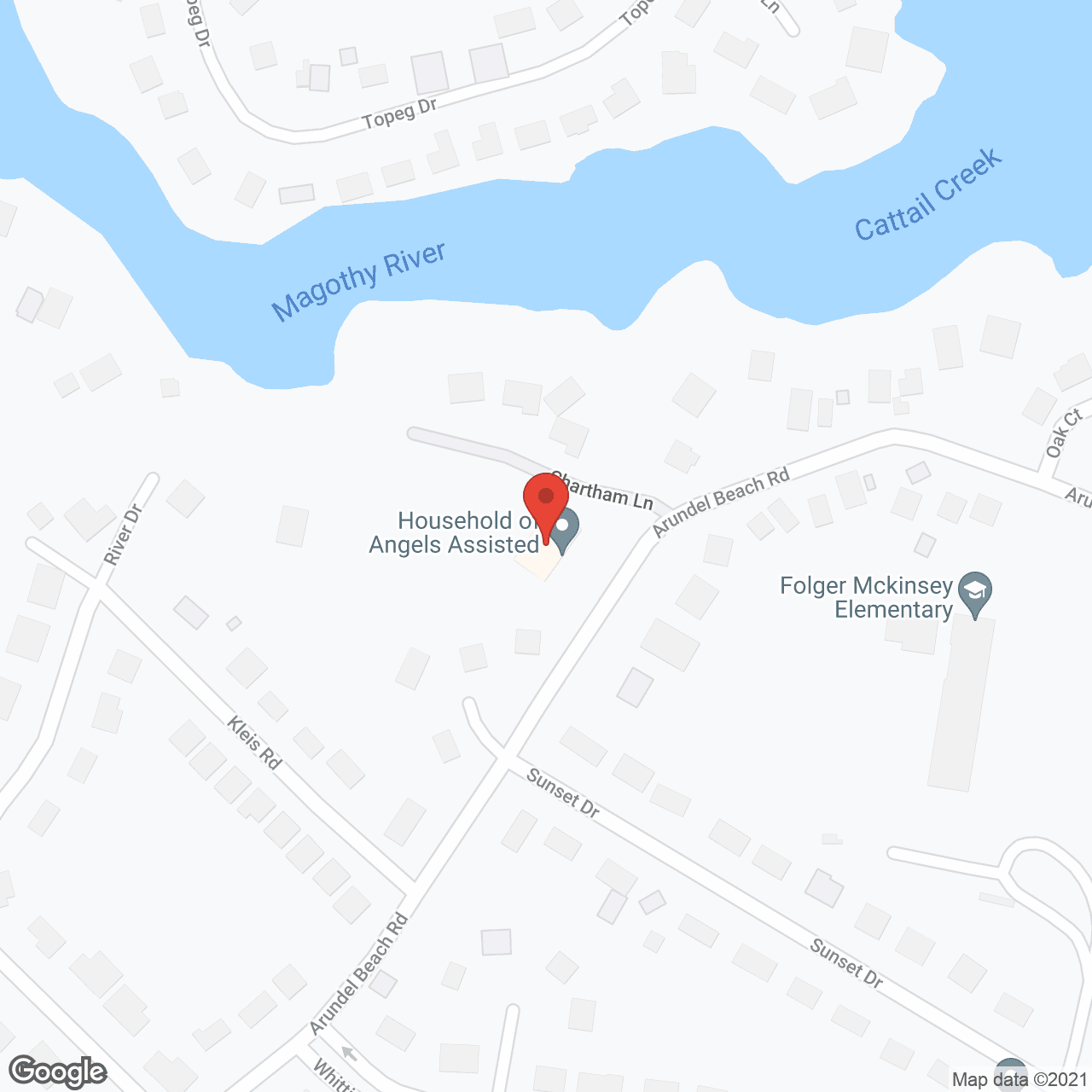 Map of the neighborhood around Household of Angels Severna Park