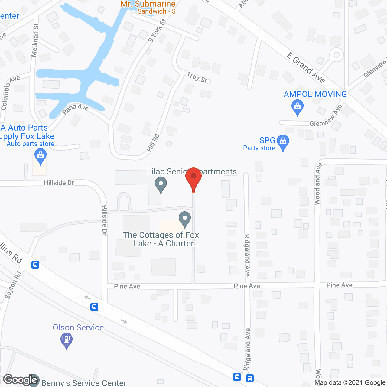Map of the neighborhood around Lilac Apartments
