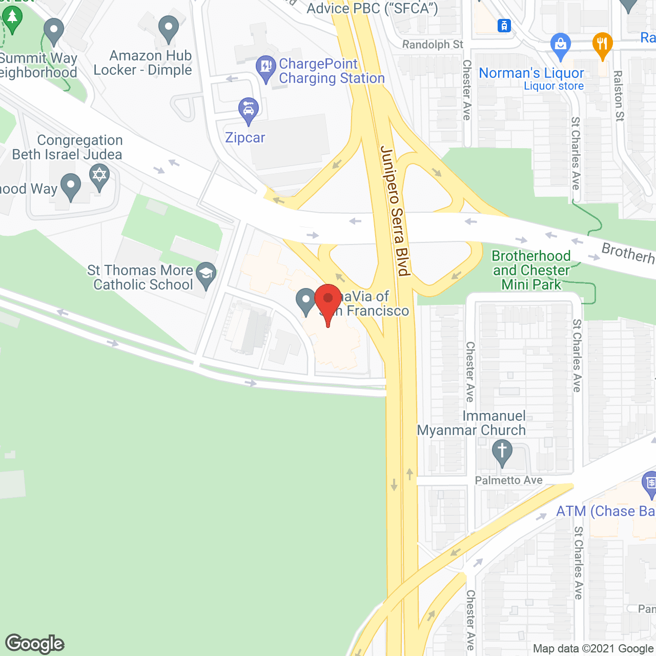 Map of the neighborhood around AlmaVia of San Francisco