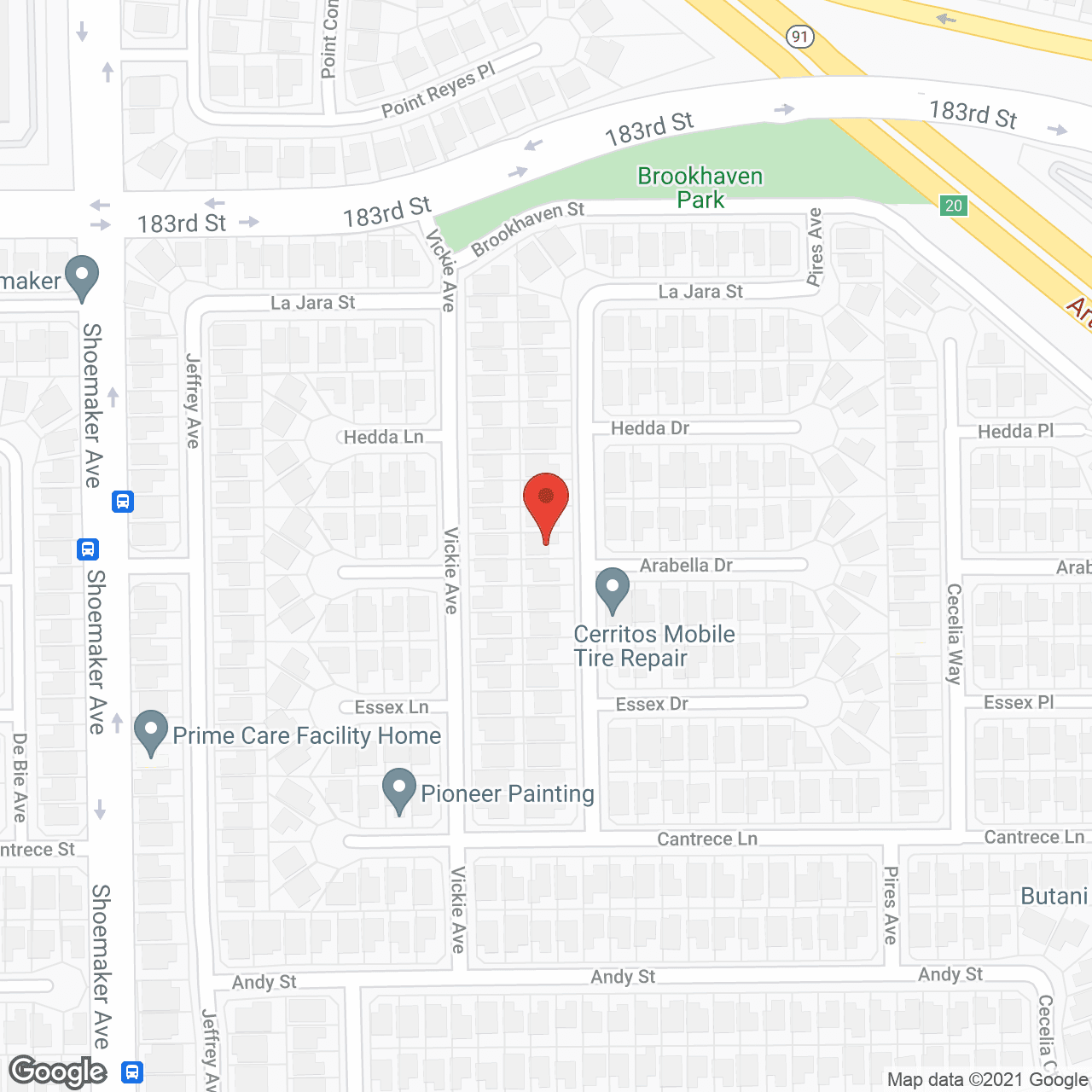 Map of the neighborhood around Imperial Care