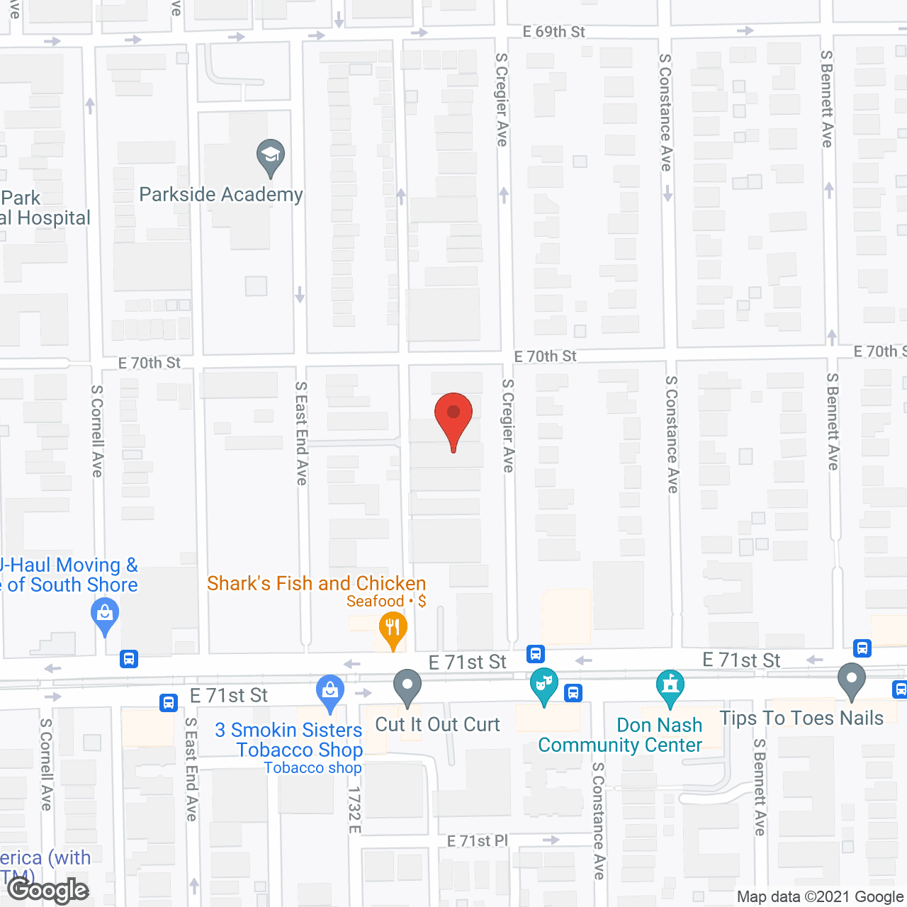 Map of the neighborhood around Highlands Tudor Manor