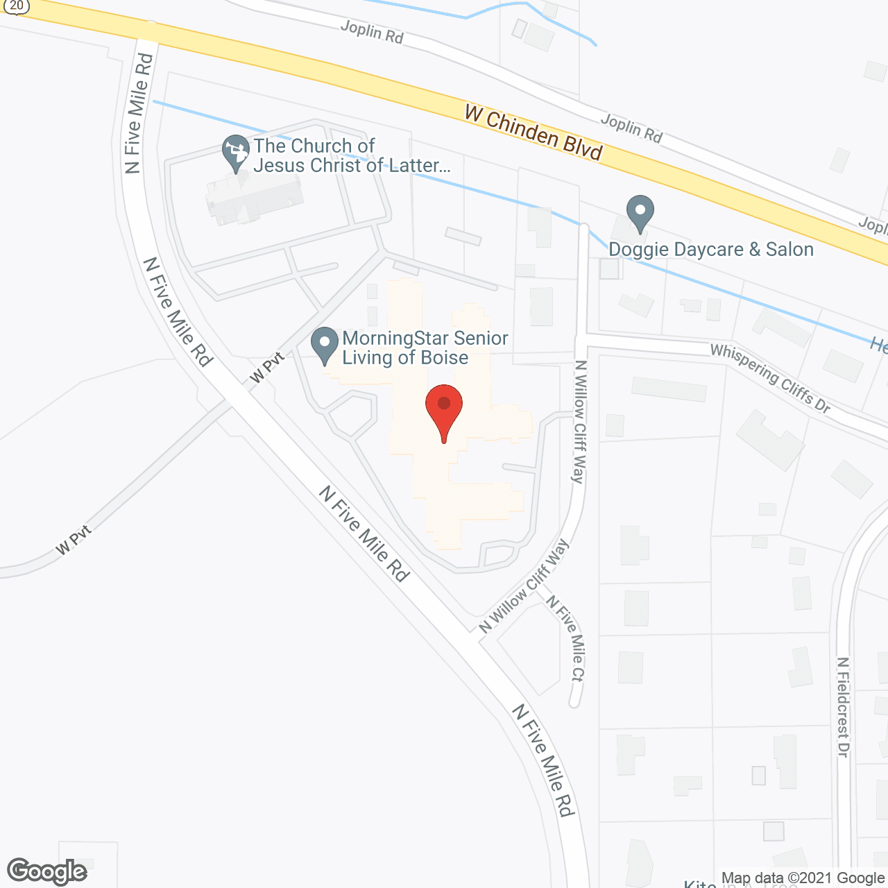 Map of the neighborhood around MorningStar of Boise