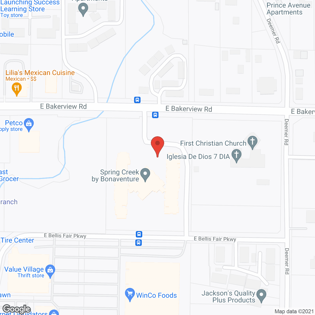 Map of the neighborhood around Spring Creek by Bonaventure