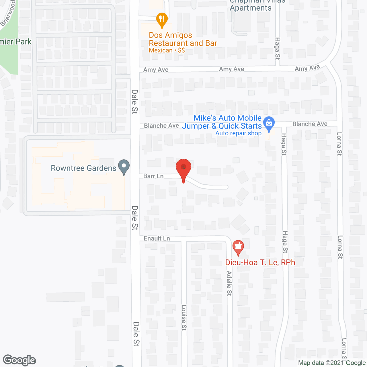 Map of the neighborhood around Barr Senior Courtyard