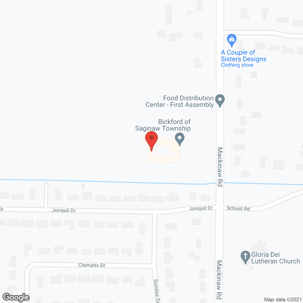 Map of the neighborhood around Bickford of Saginaw Township