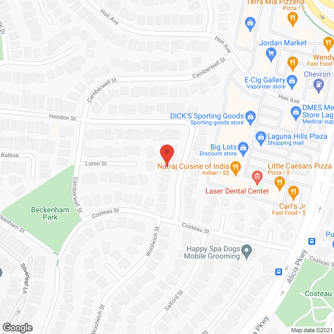 Map of the neighborhood around Joyful Home I