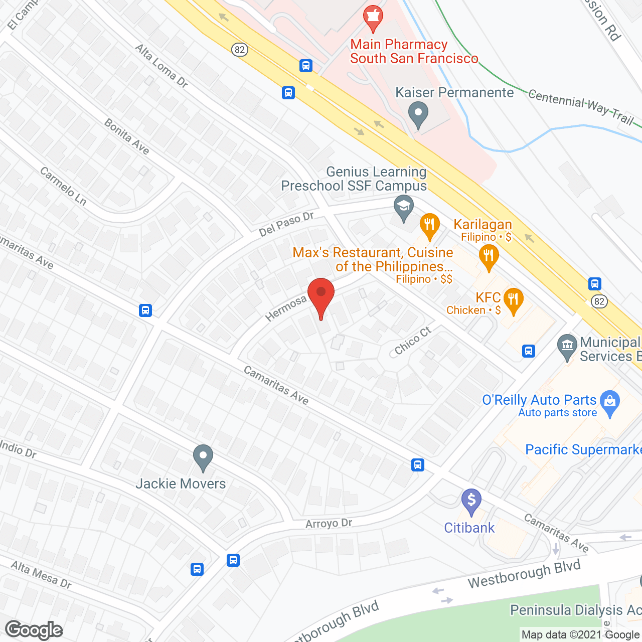 Map of the neighborhood around Garrison Care Home