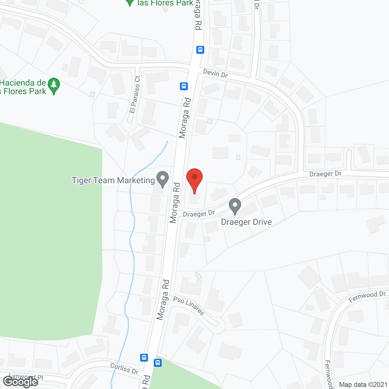Map of the neighborhood around Moraga Retreat Care