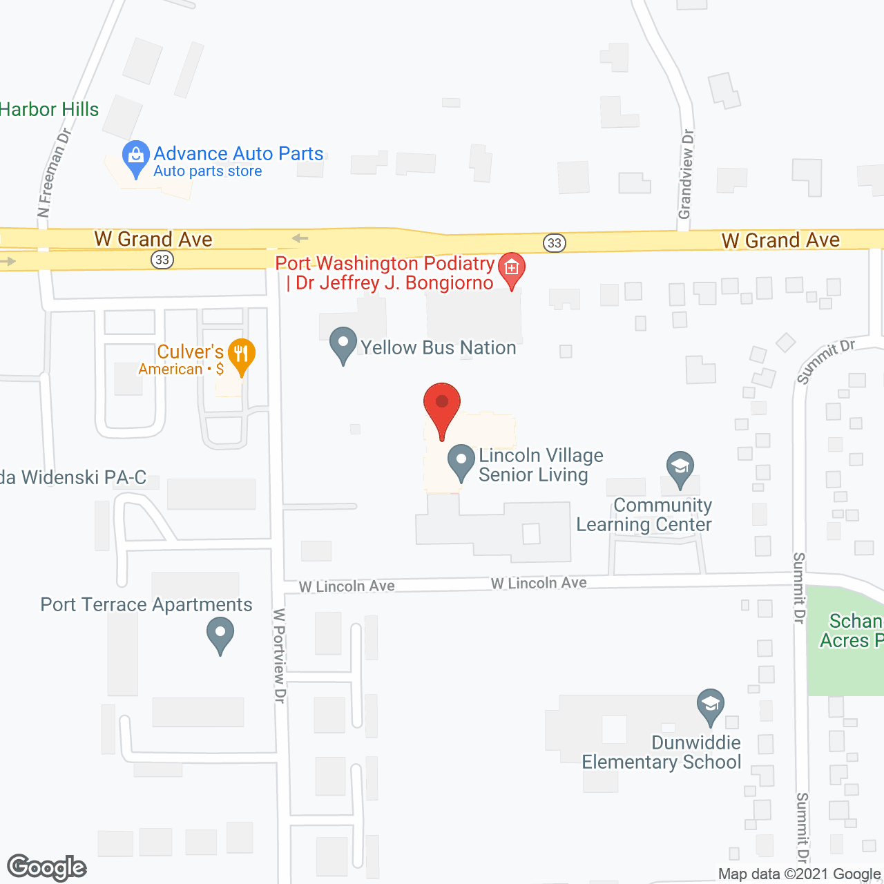 Map of the neighborhood around Lincoln Village