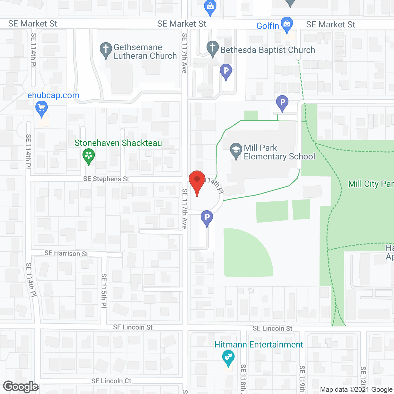 Map of the neighborhood around Mill Park Care Home