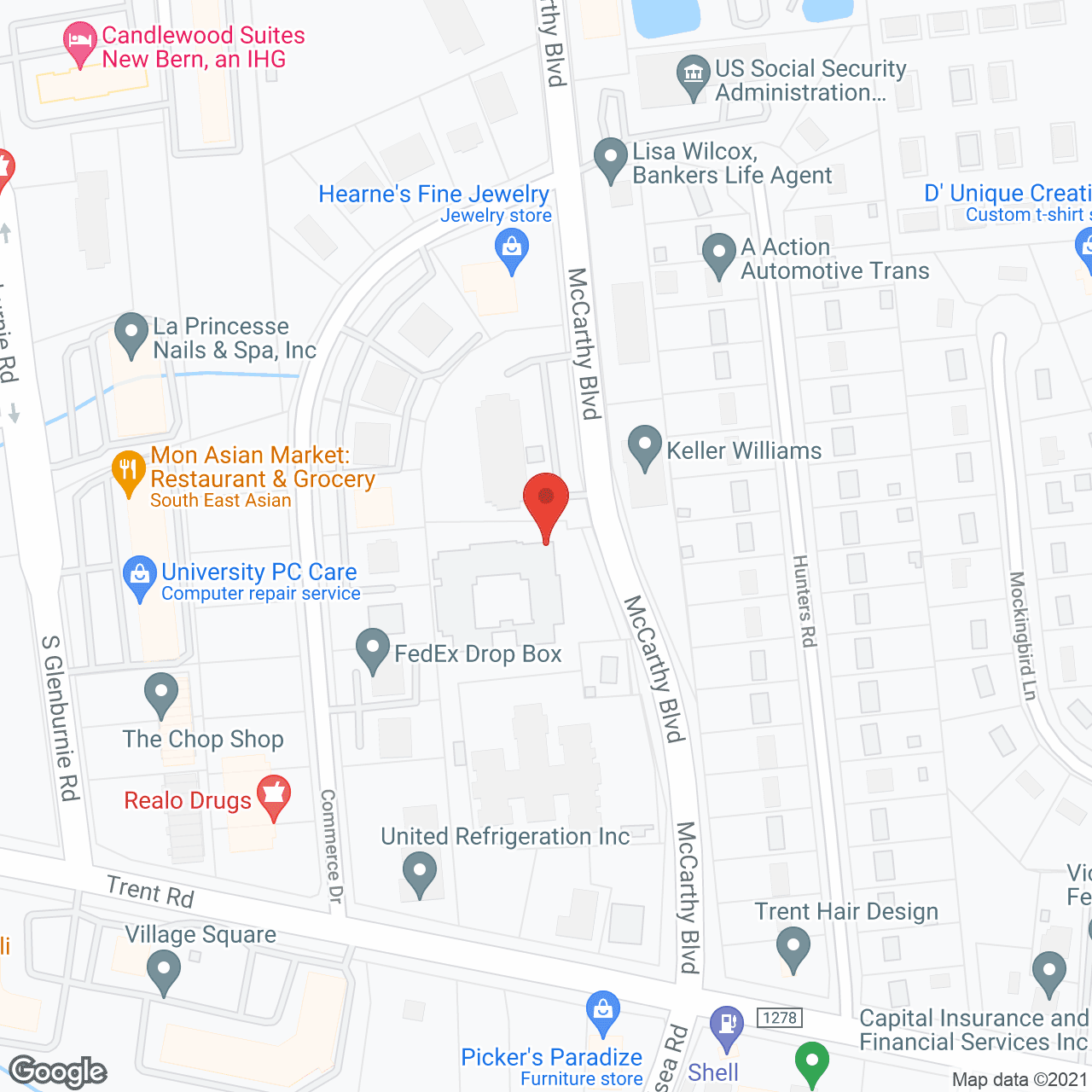 Map of the neighborhood around McCarthy Court