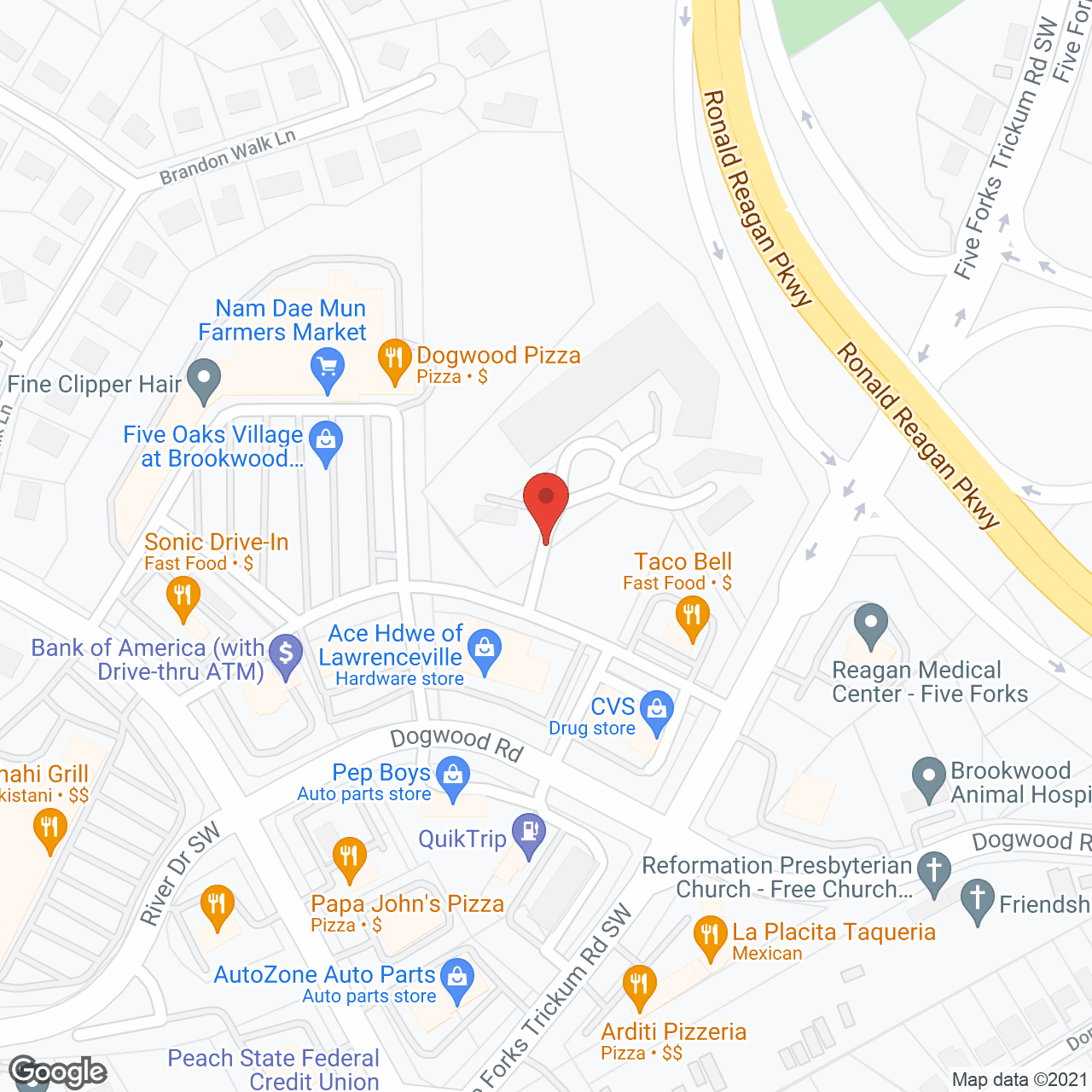Map of the neighborhood around Holiday Laurel Grove
