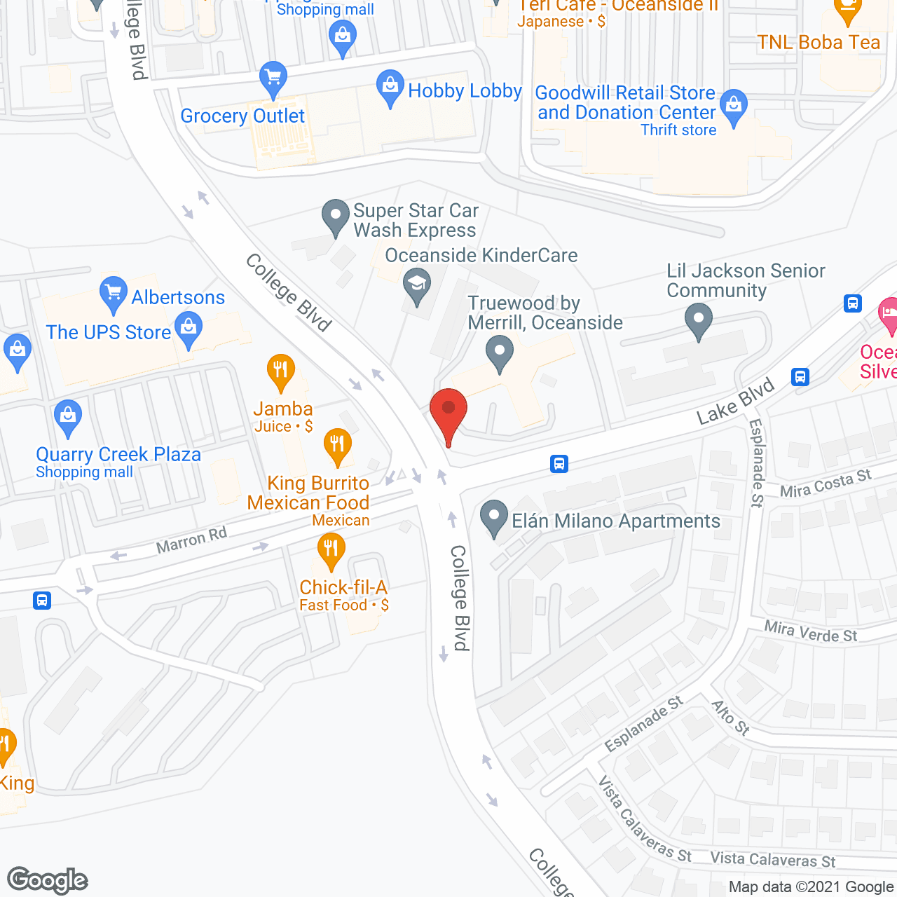 Map of the neighborhood around Everest at Oceanside