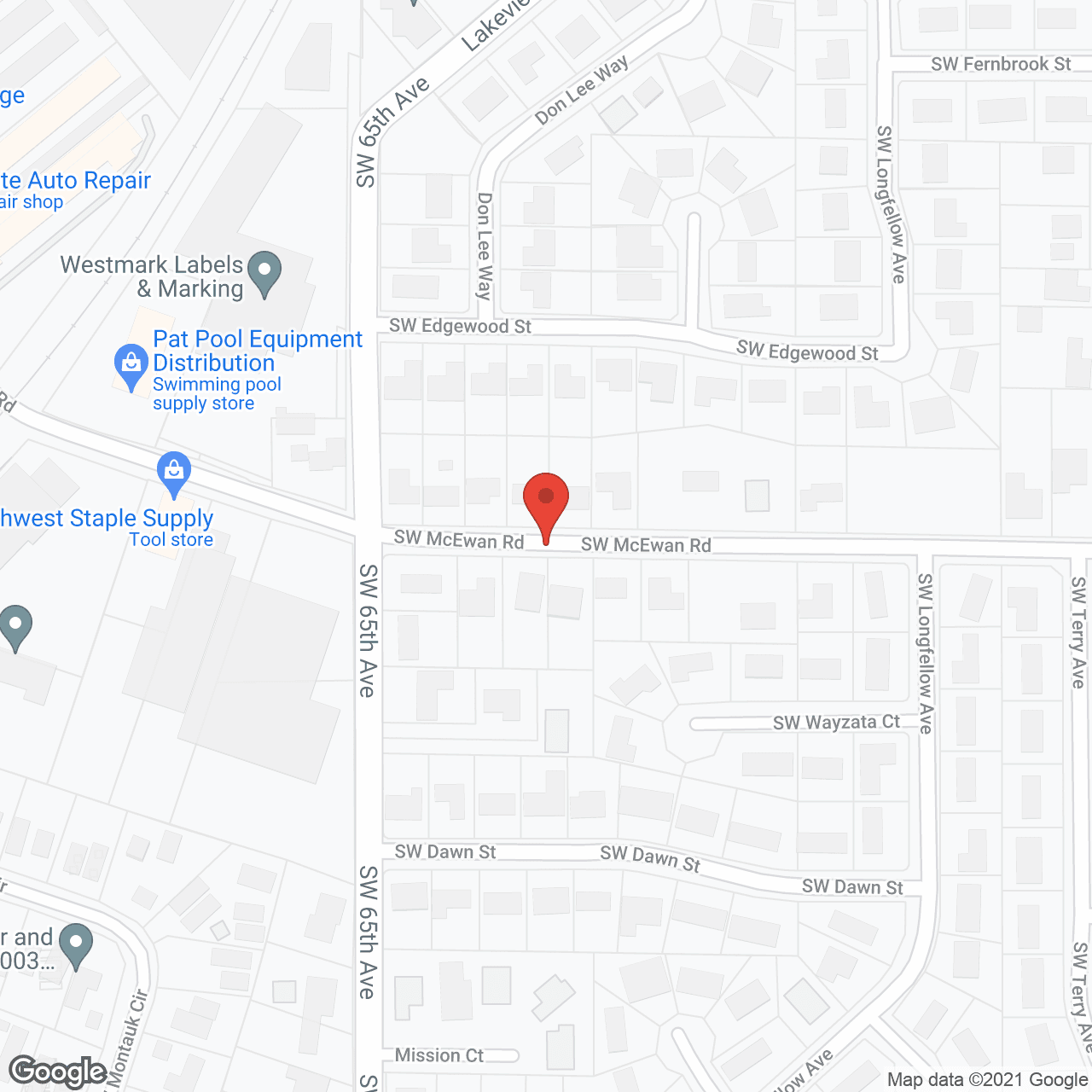Map of the neighborhood around Eva and Gabriel ACH