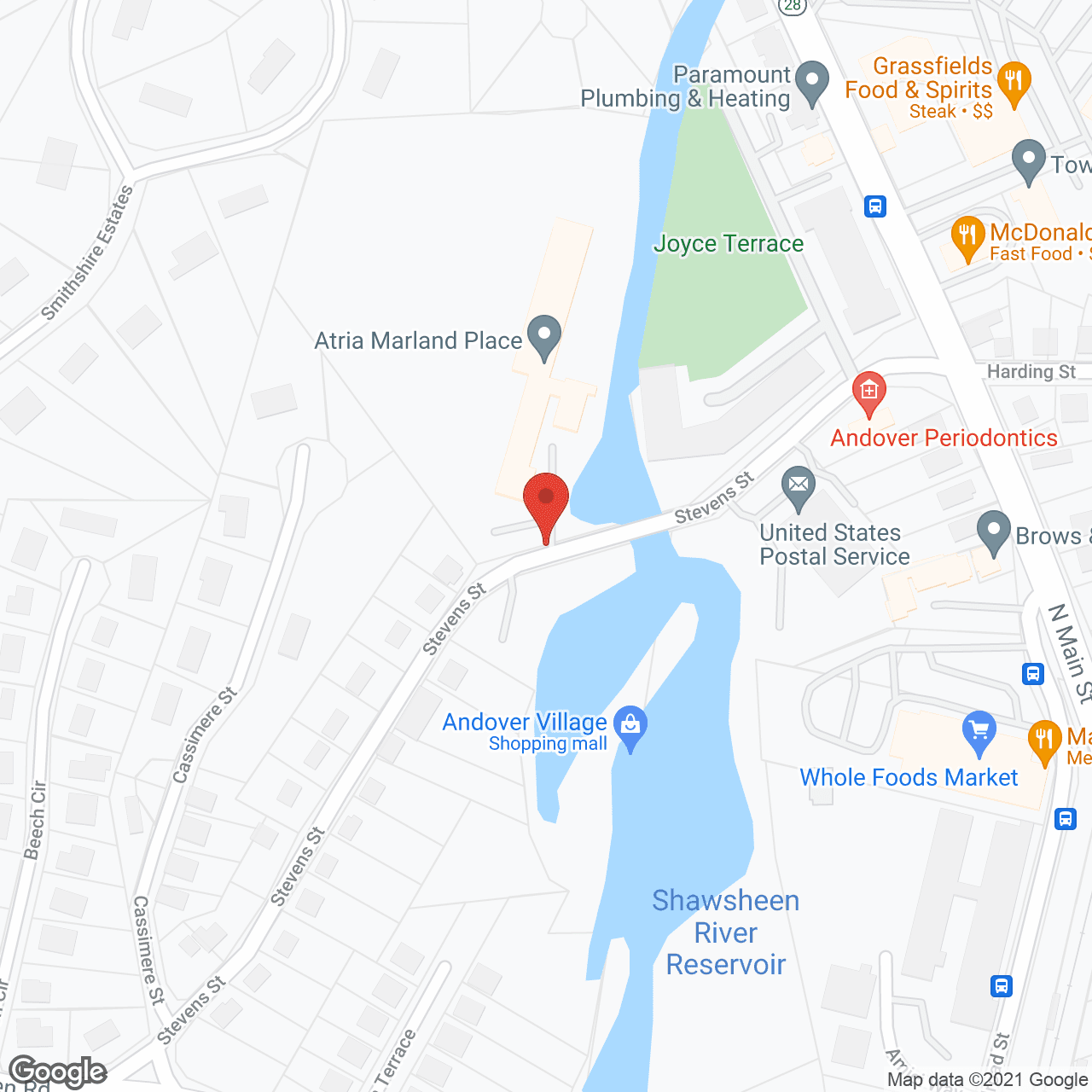Map of the neighborhood around Atria Marland Place