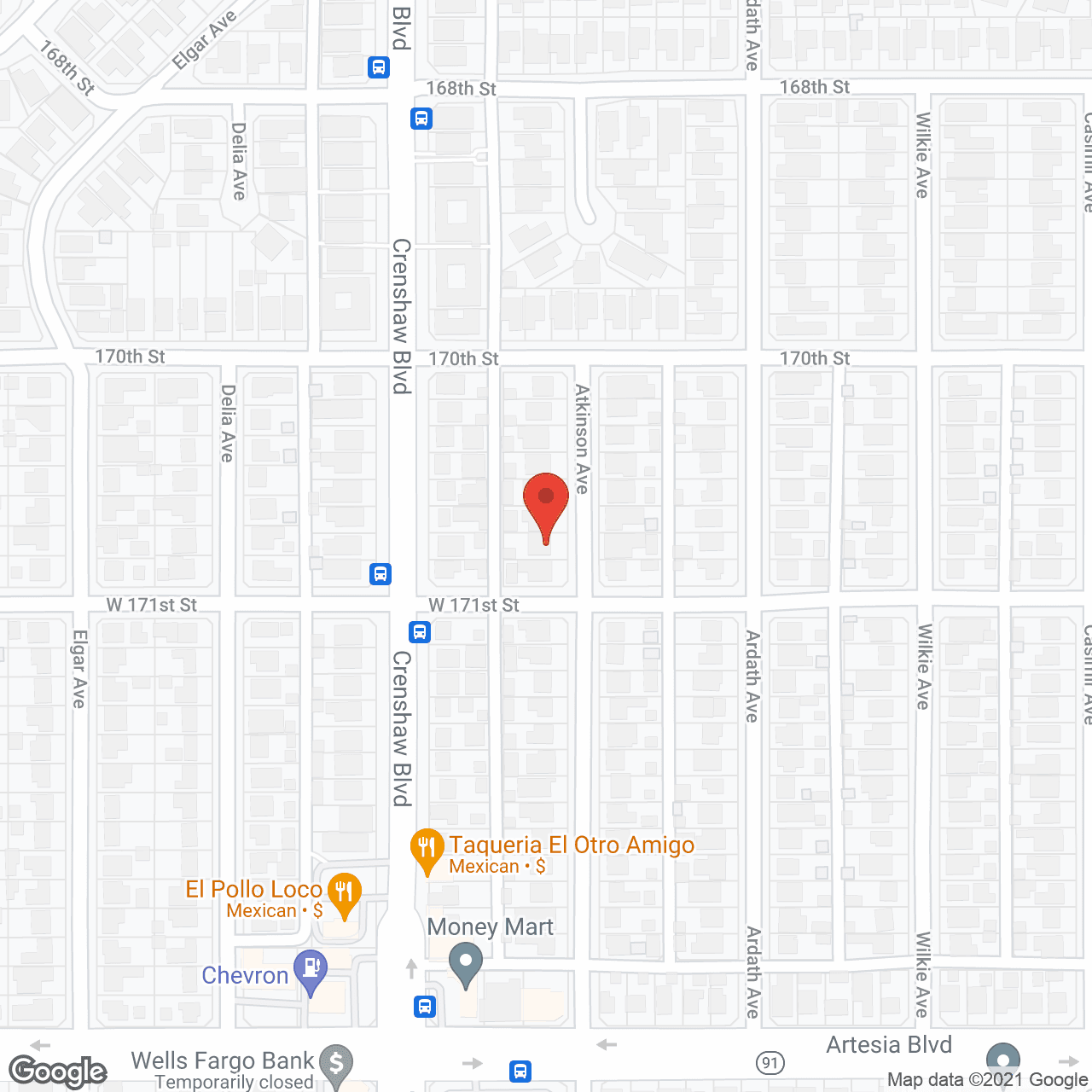 Map of the neighborhood around Atkinson Care Home