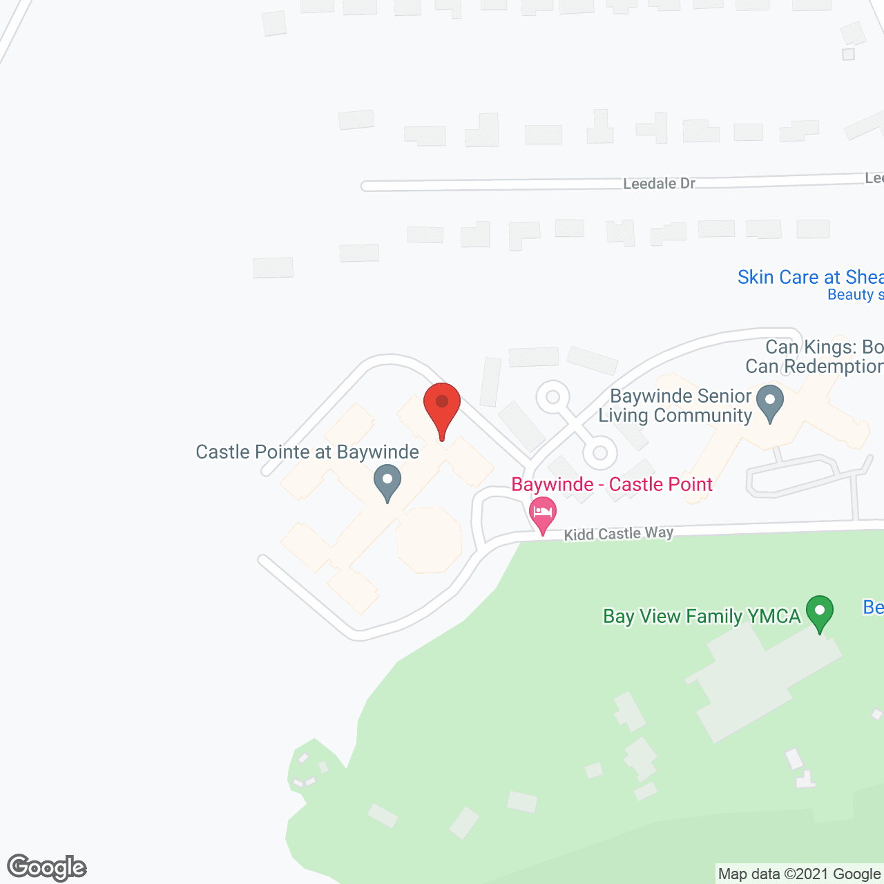 Map of the neighborhood around Baywinde Senior Living