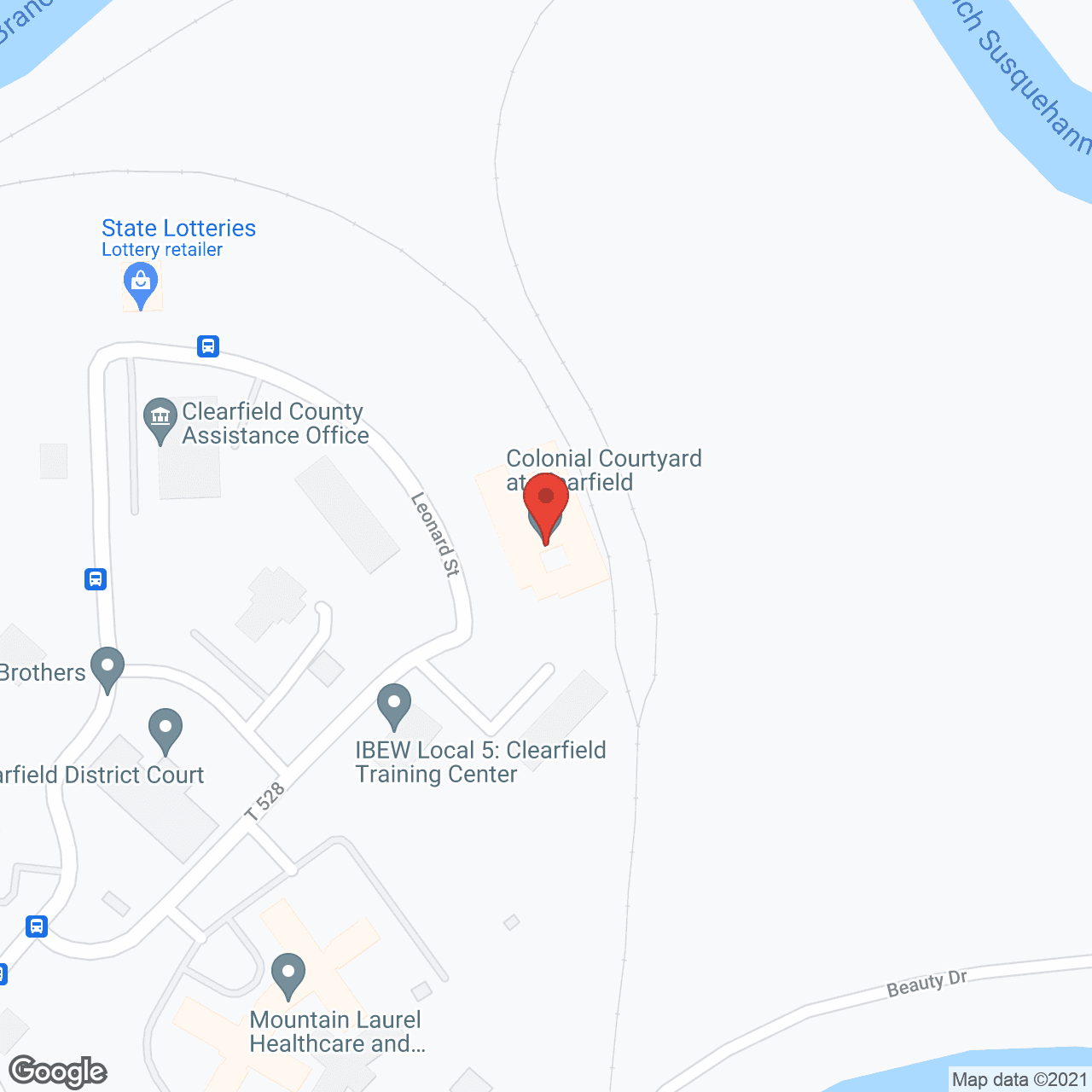 Map of the neighborhood around Colonial Courtyard at Clearfield