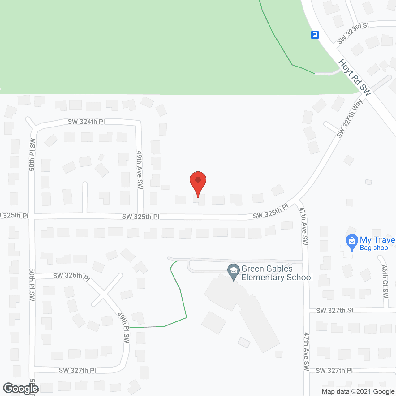 Map of the neighborhood around Meridian AFH II