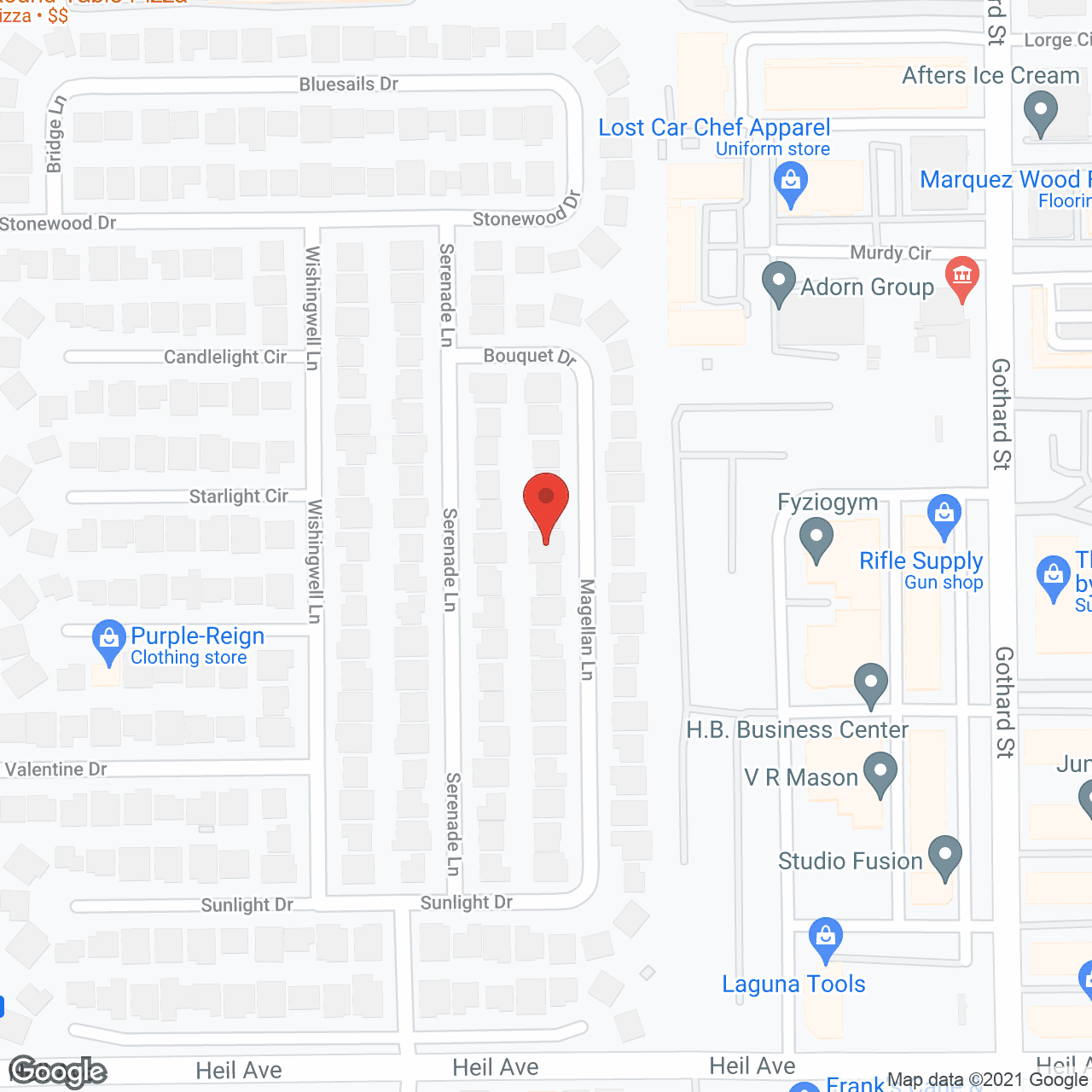 Map of the neighborhood around Pacific Heaven